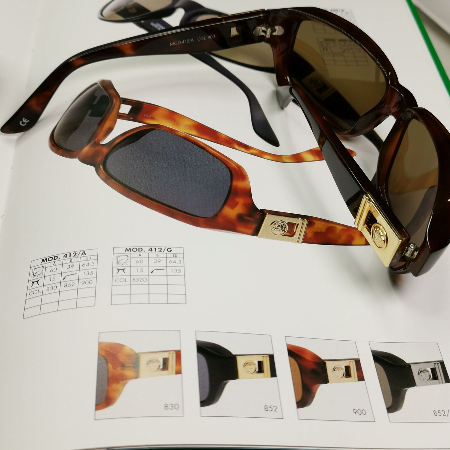 Gianni Versace 1996 Sunglasses Vintage Gold Brown Retro MOD 412/A COL 900 151222