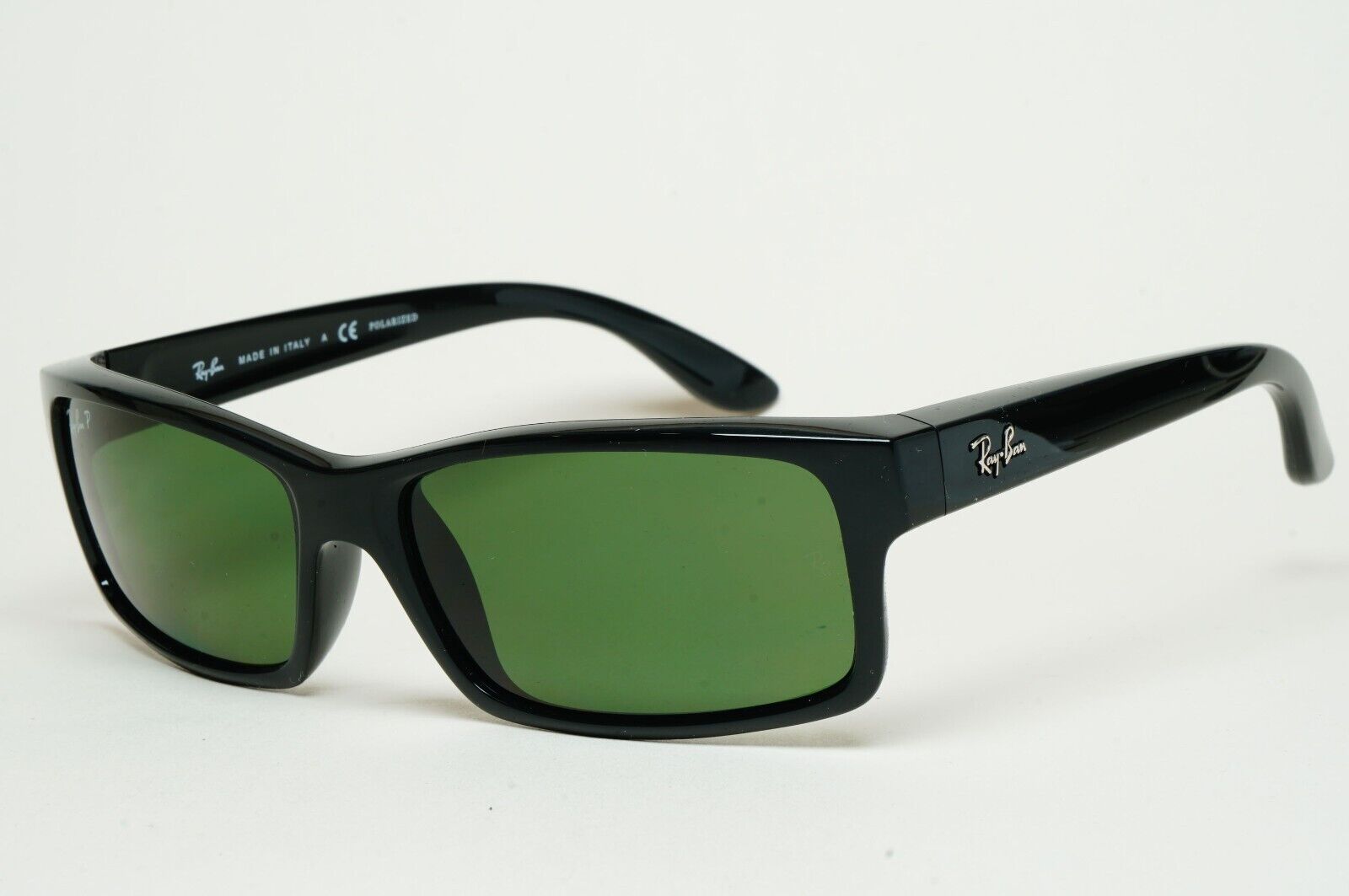 Ray-Ban Sunglasses Polarised Black Rectangle Green Square RB 4151 601/2P 59mm