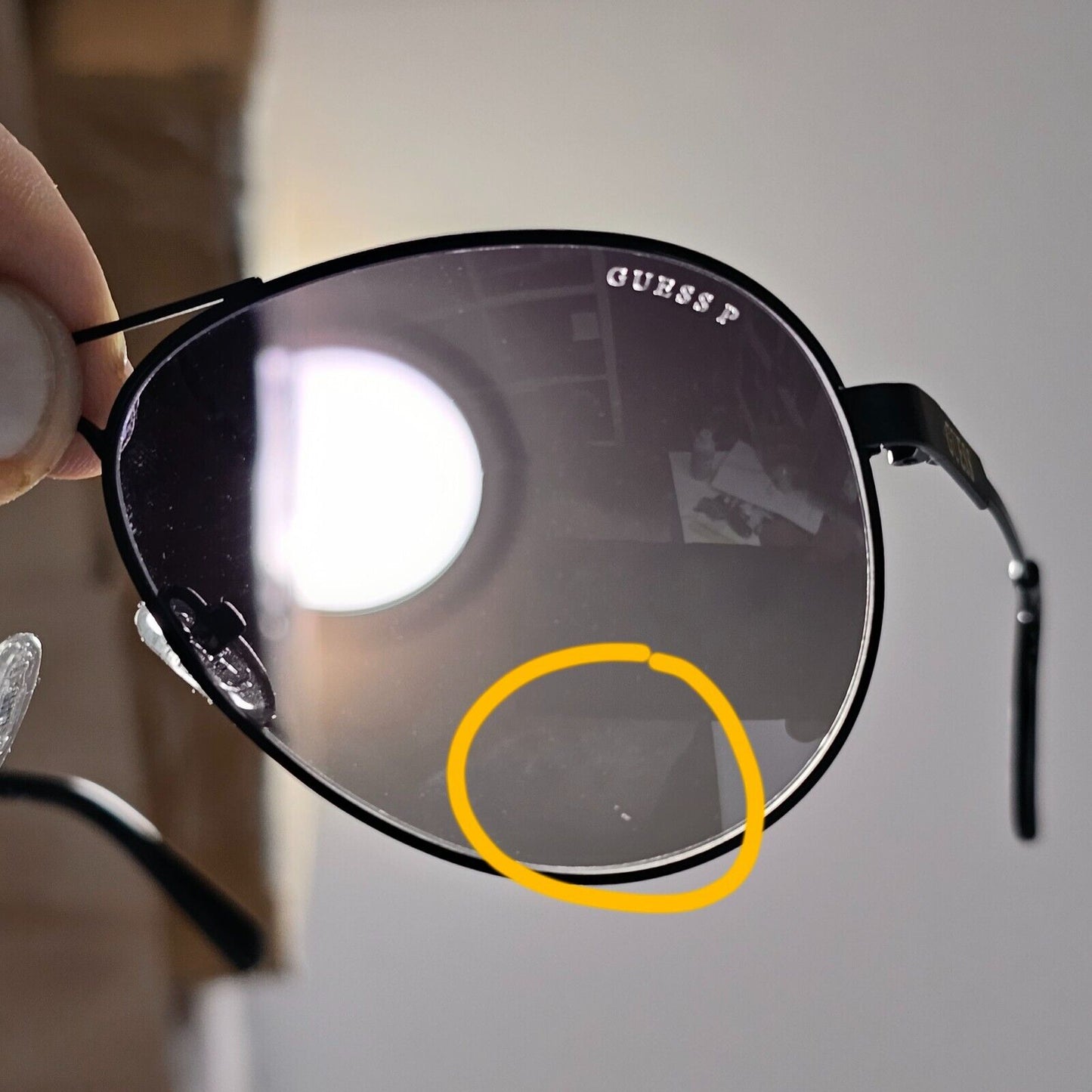 Guess Sunglasses Polarized Black Mens Designer Smoke Pilot GU 7664 02D [a] 38962
