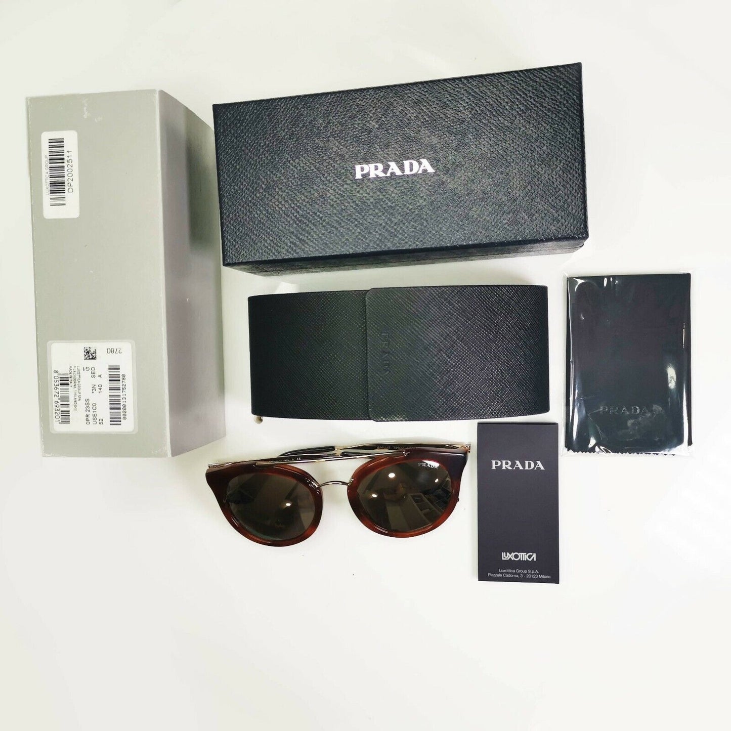 Prada Gold Mirror Brown Tortoise Havana Cinema Sunglasses Womens SPR 23S USE-1C0