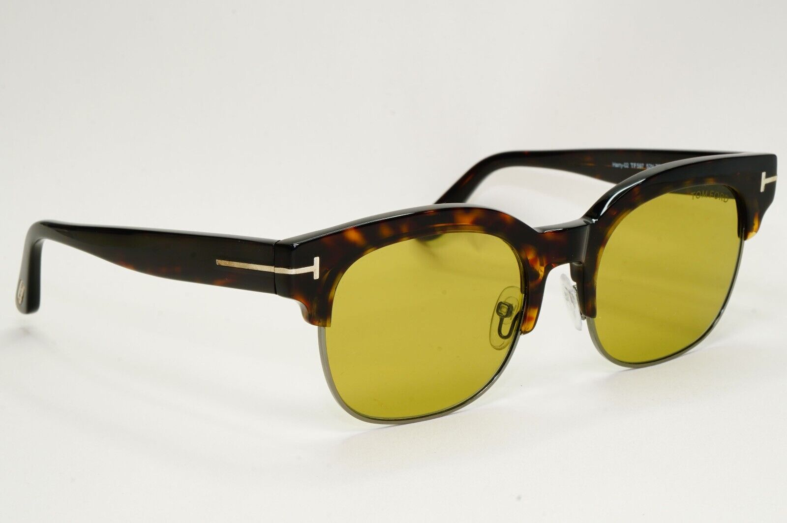Tom Ford Sunglasses Harry-02 Glass Lens Brown Green Square FT0597 TF 597 52N
