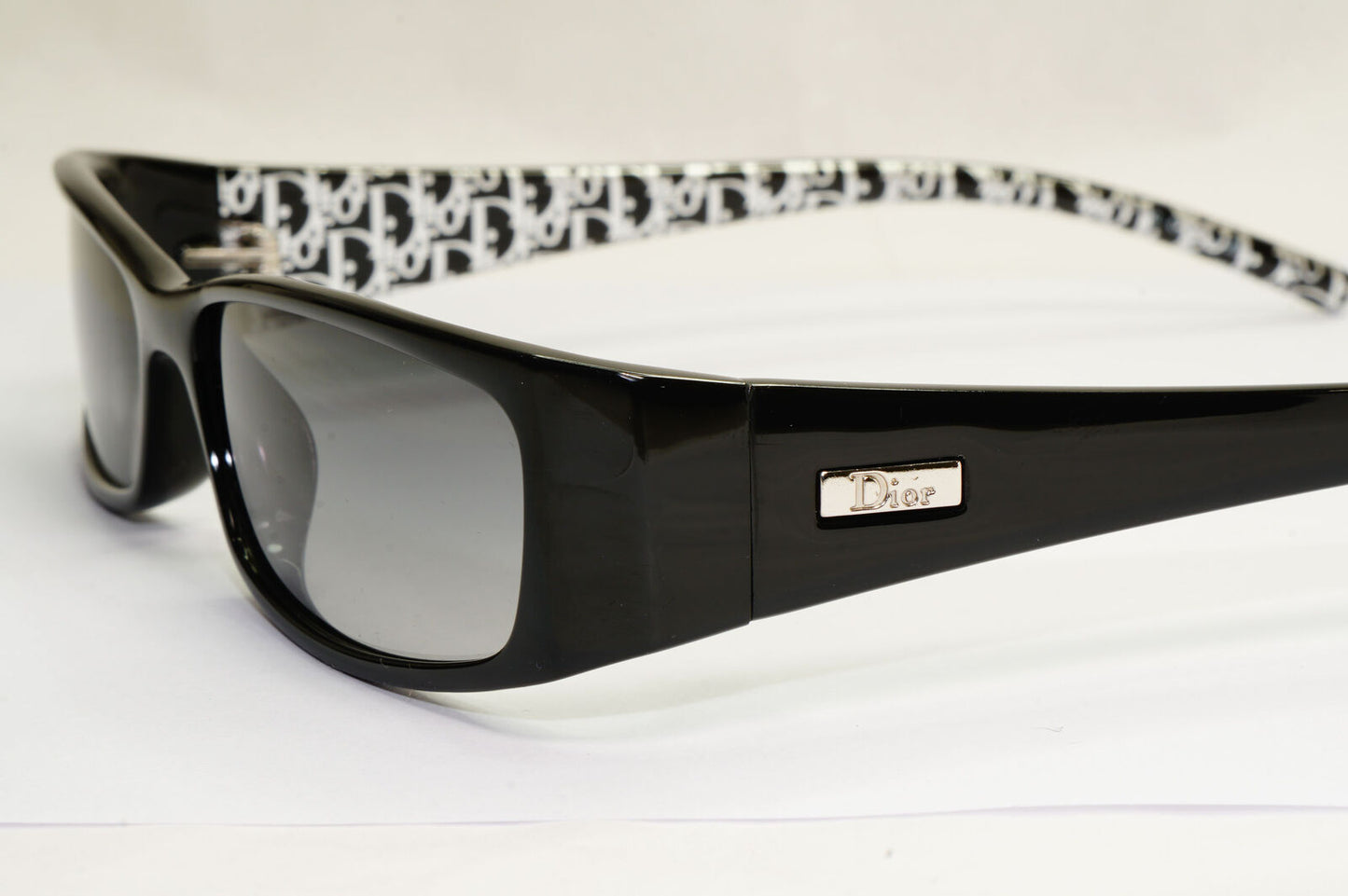 Dior Sunglasses 2004 Vintage Rectangle Black Grey Slim Small Thursday 5K3 180224