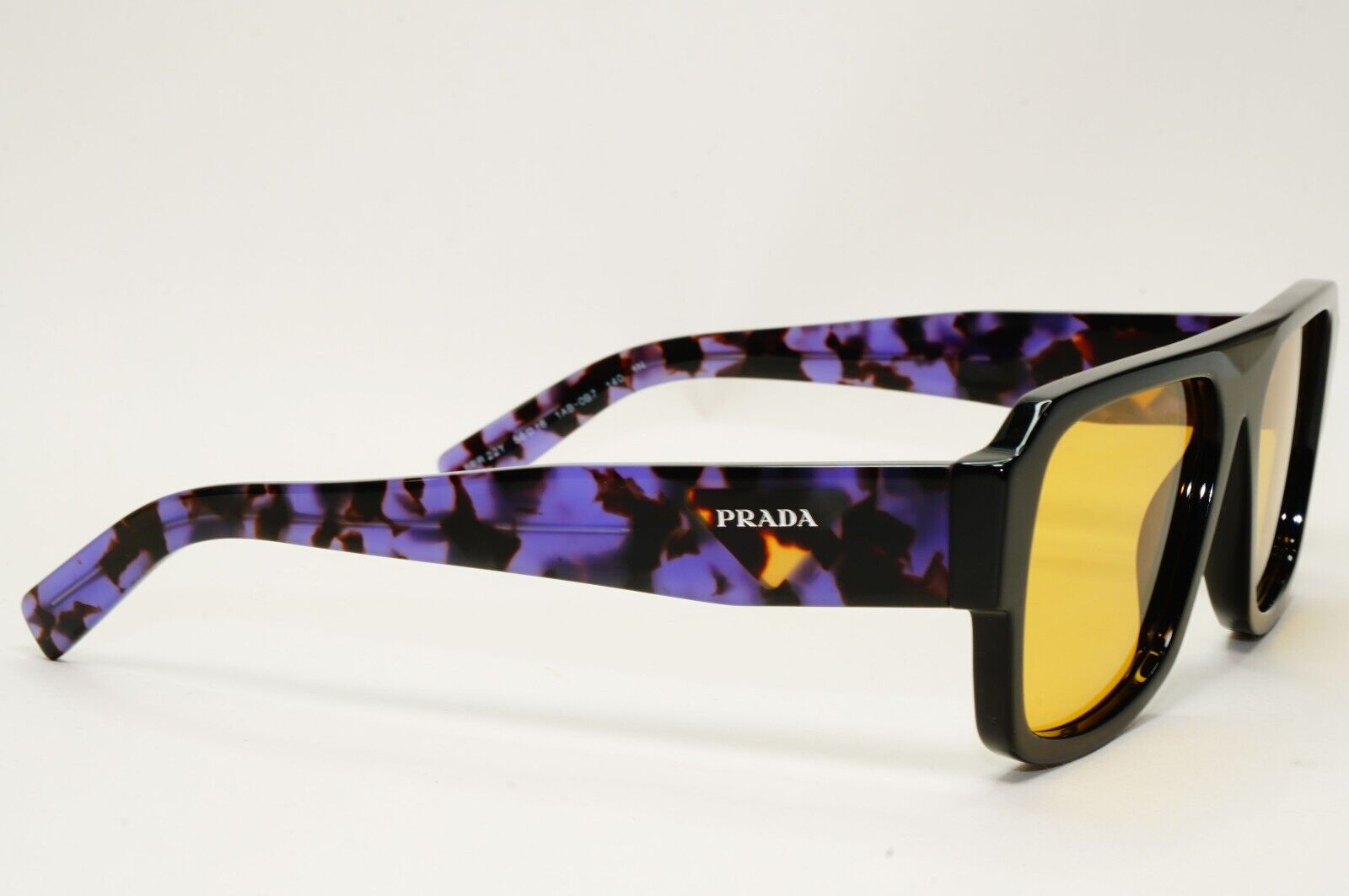 Prada Sunglasses Symbole Square Black Yellow Violet Marble PR22YS SPR 22Y 1AB0B7