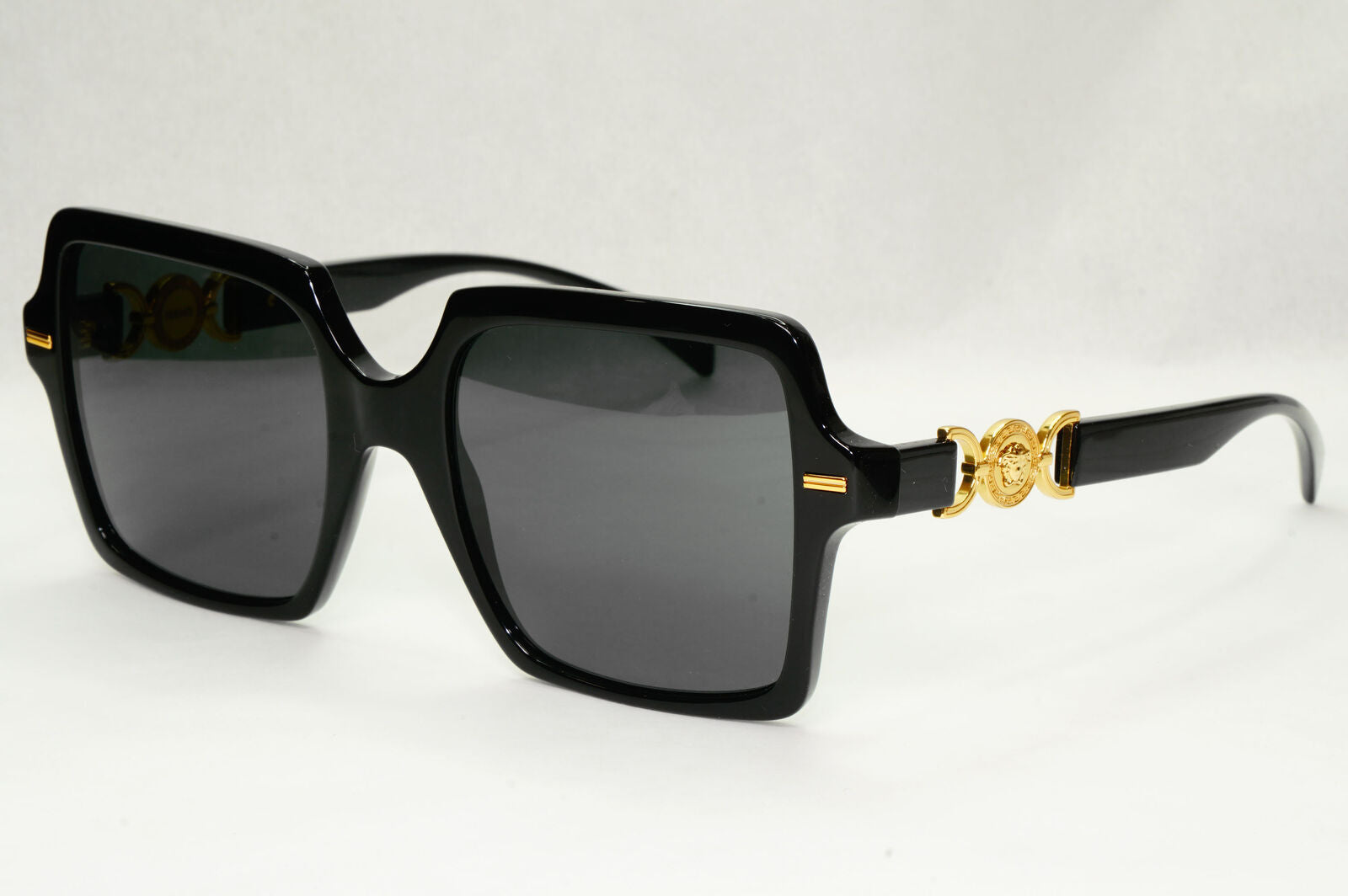 Versace Sunglasses Black Gold Medusa Square Oversized Large MOD VE 4441 GB1/87