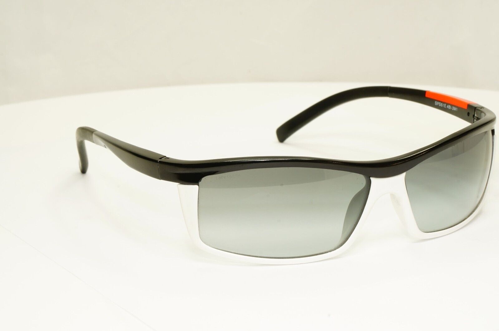 Prada 2004 Rare Sunglasses Vintage Black Smoke Gradient Mens Wrap SPS 51E PS51ES