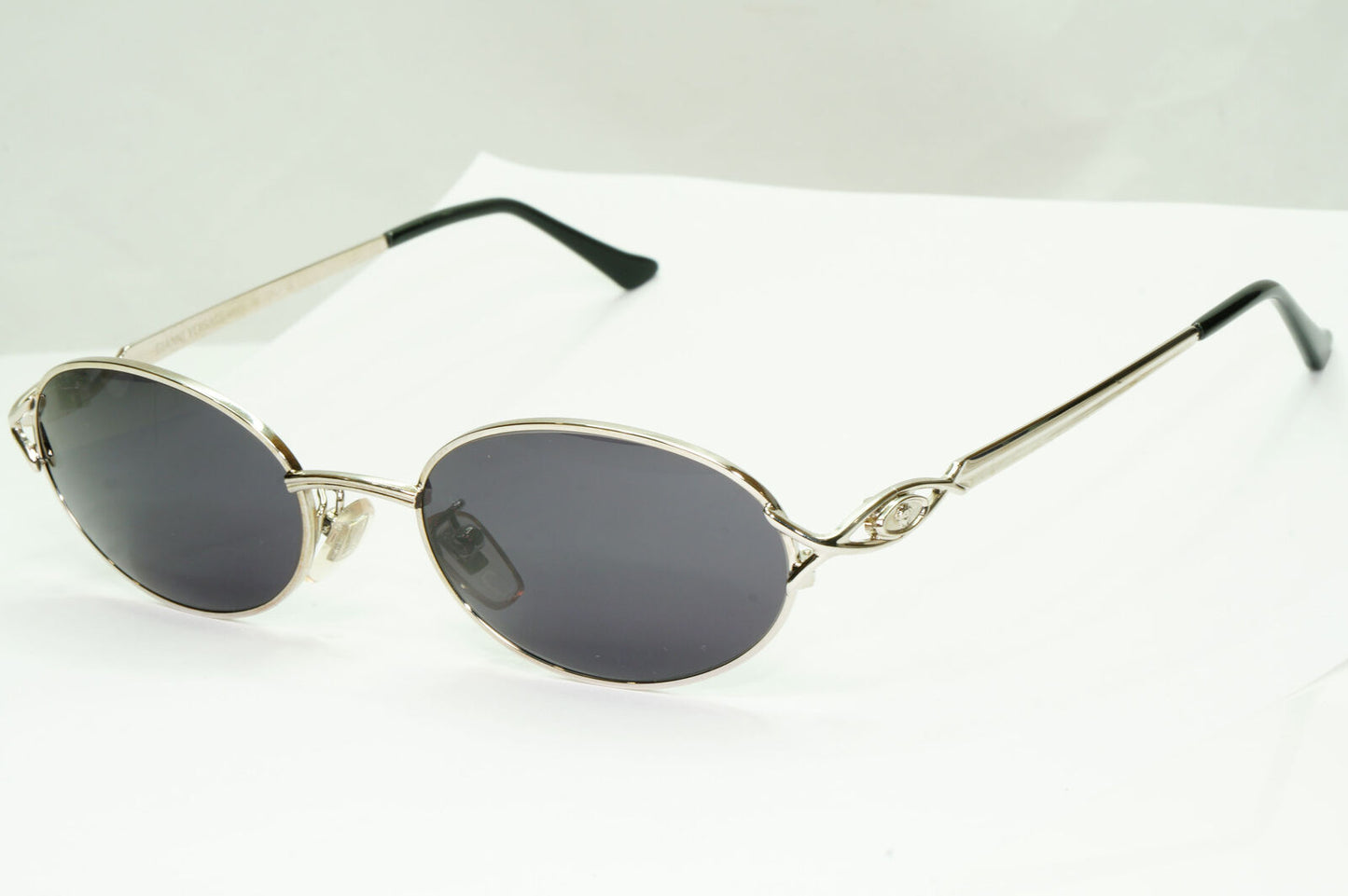 Gianni Versace 1995 Sunglasses Vintage Silver Black Metal Oval MOD H41 COL 26M A