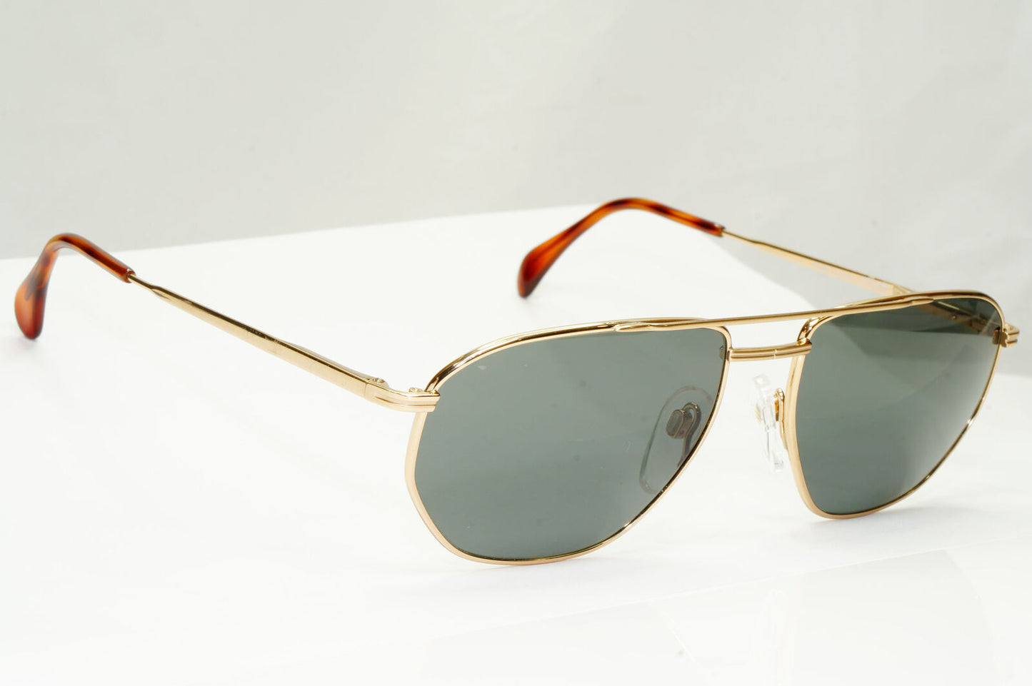 Silhouette 1990s Austria Sunglasses Vintage Gold Green Pilot M7217 V6050 071222