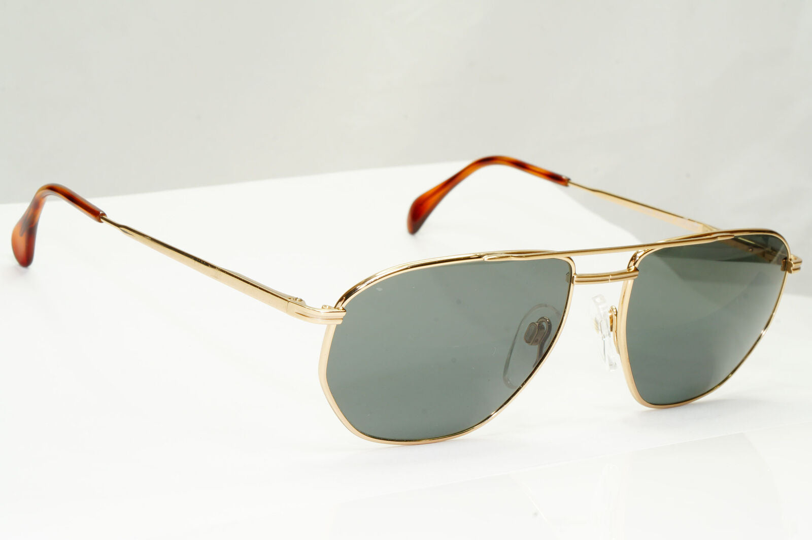 Silhouette 1990s Austria Sunglasses Vintage Gold Green Pilot M7217 V6050 071222