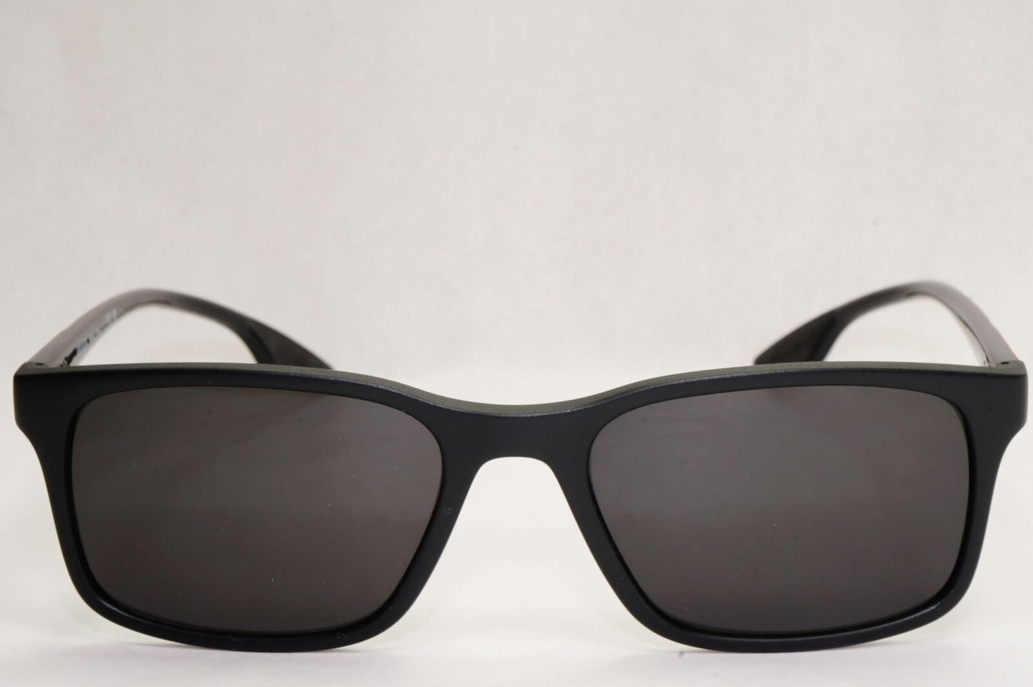 Prada Sunglasses Black Matte Square Red Stripe PS01LV VPS 01L 1BO-1O1 52mm