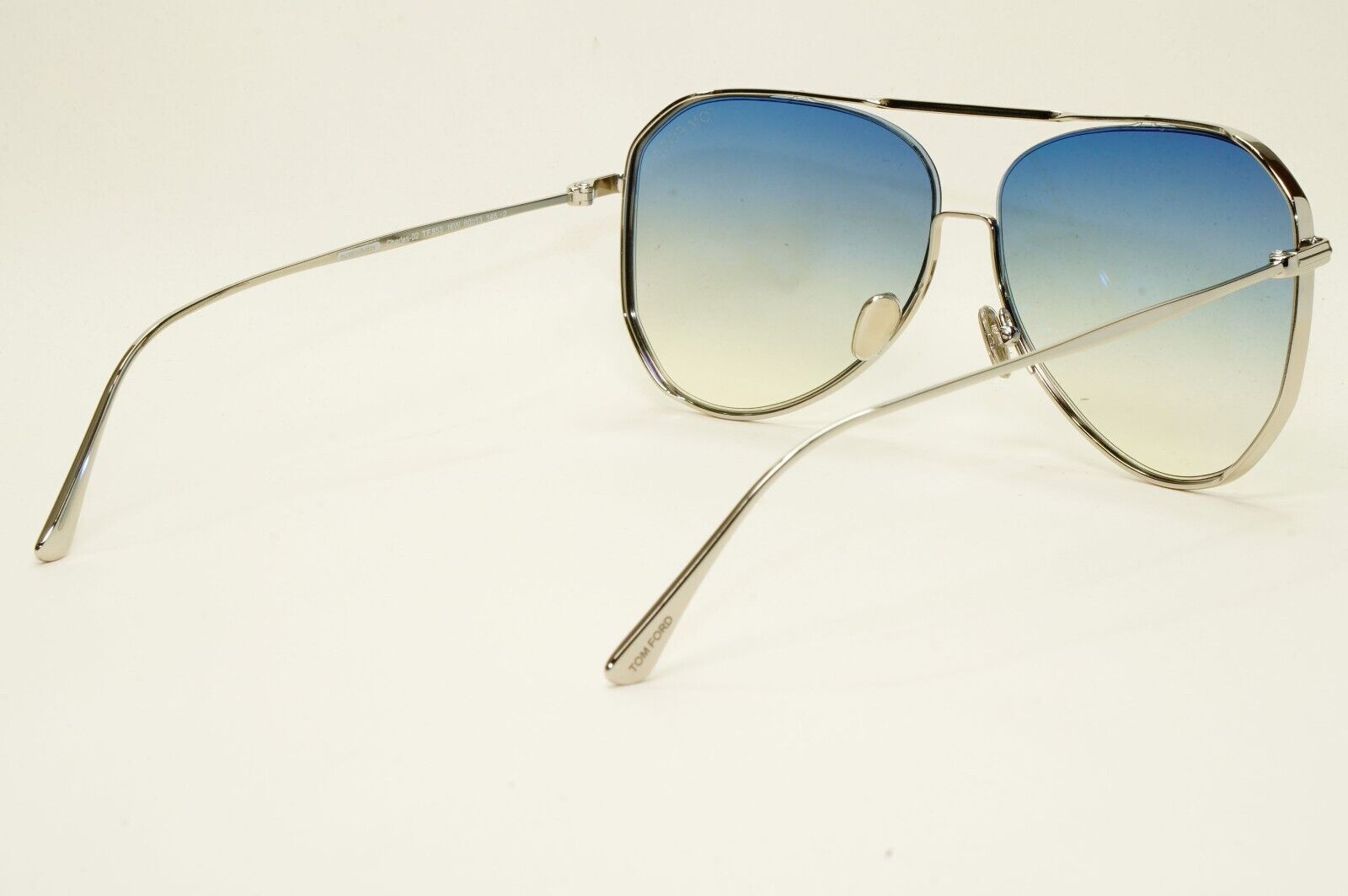 Tom Ford Sunglasses Charles-02 Silver Blue Gradient Square FT0853 TF 853 16W