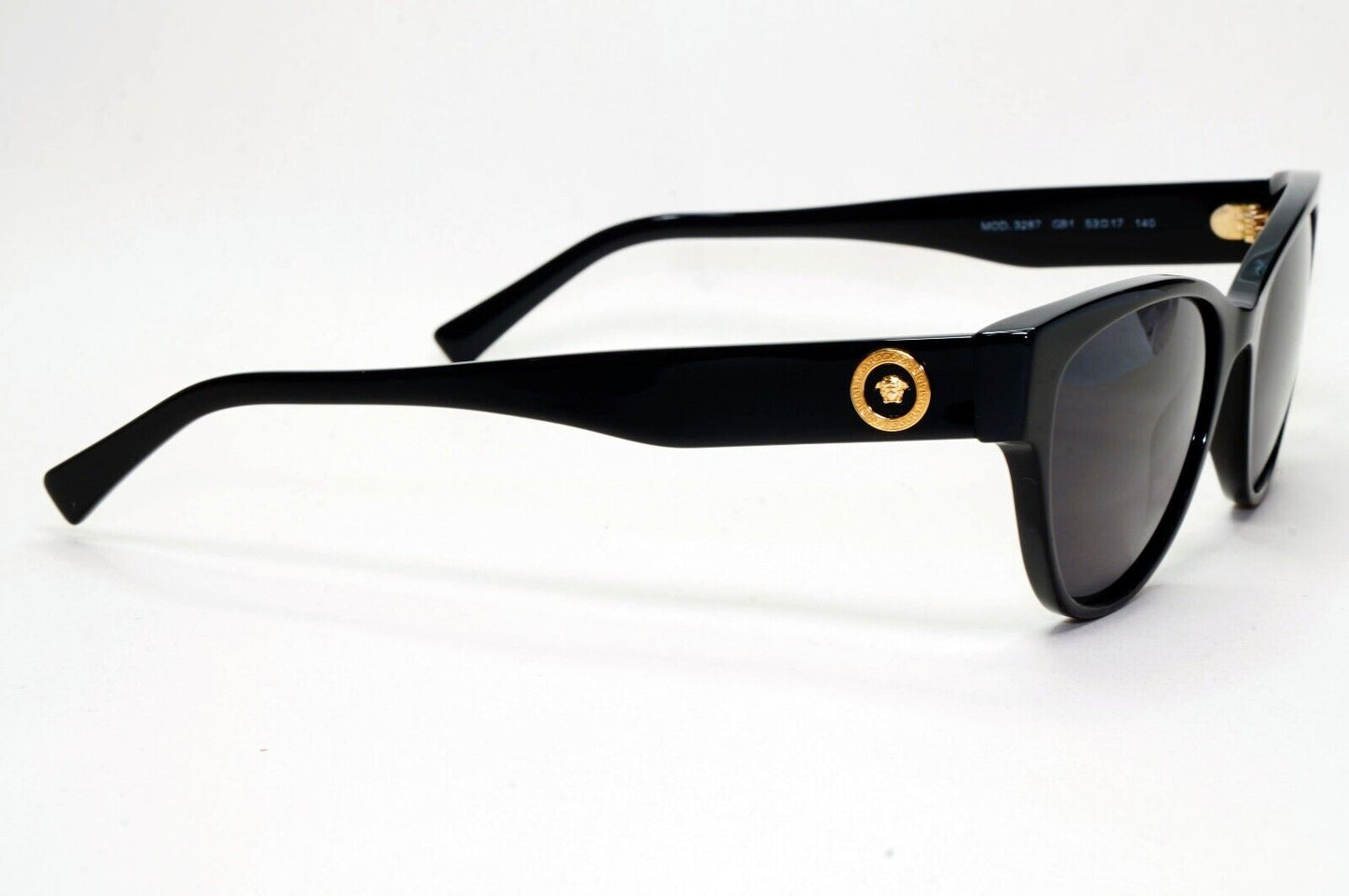 Versace Sunglasses Black Gold Medusa Cat Eye MOD VE 3287 GB1 53mm
