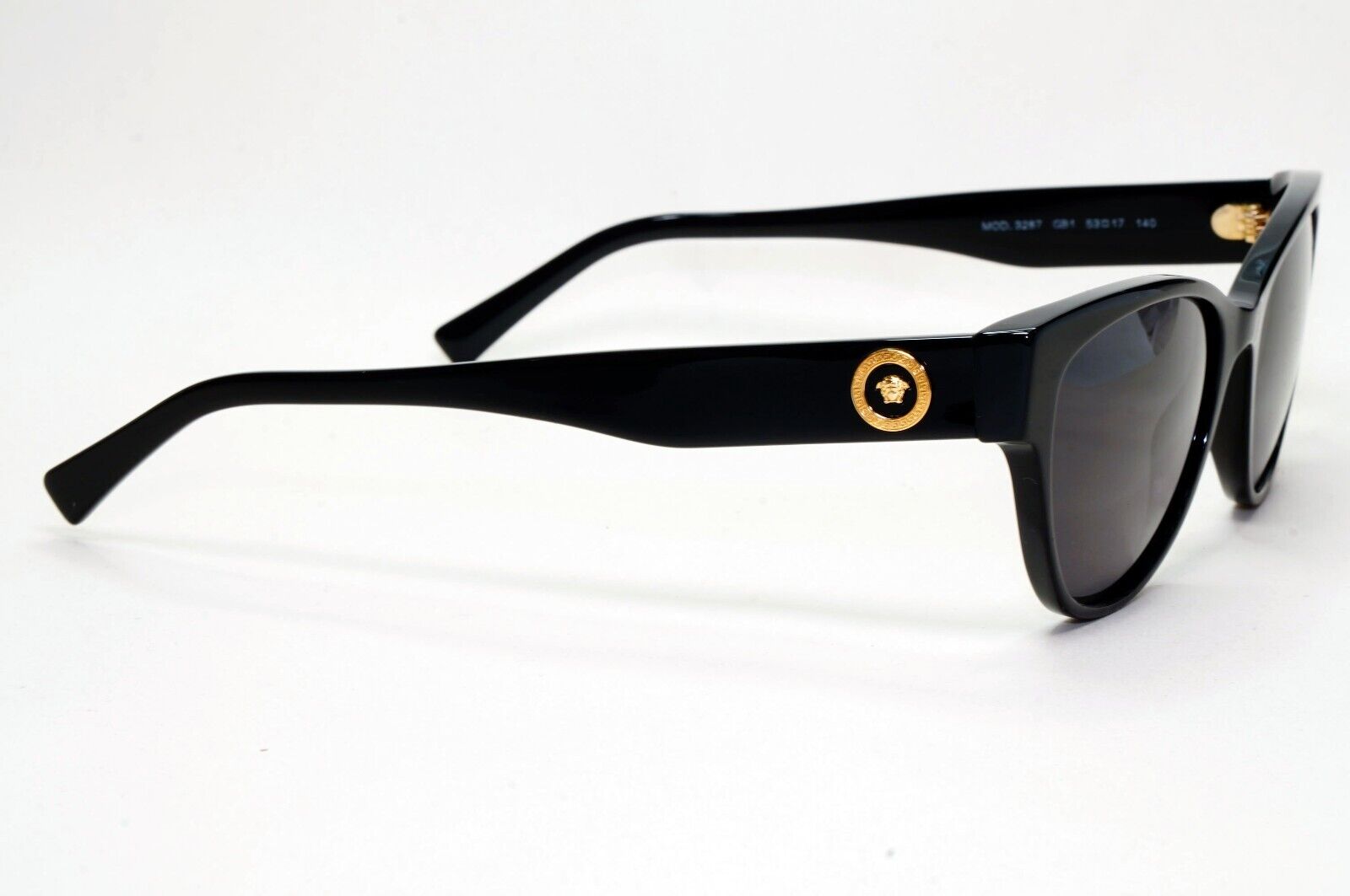 Versace Sunglasses Black Gold Medusa Cat Eye MOD VE 3287 GB1 53mm