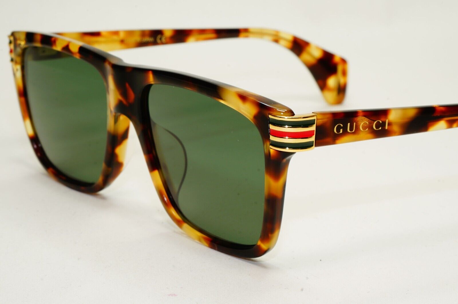 Gucci Sunglasses 2019 Brown Tortoiseshell Green Square GG 0527O 003 54mm 270924