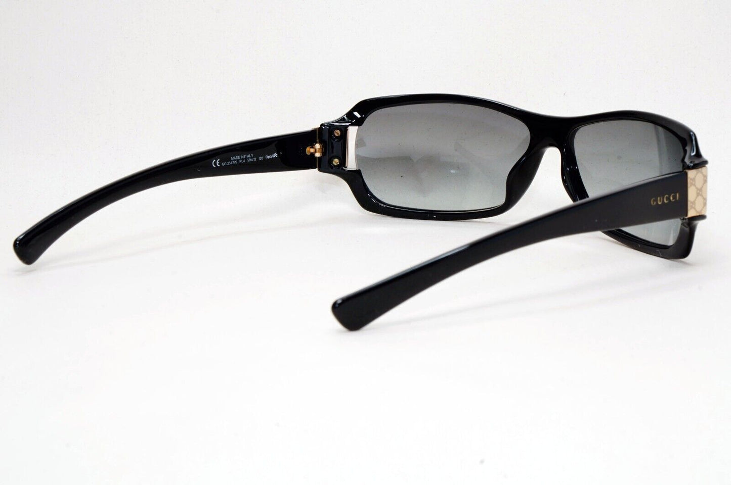 Gucci Sunglasses 2002 Vintage Black Grey Rectangle Unisex GG 2547/S PL4 131024