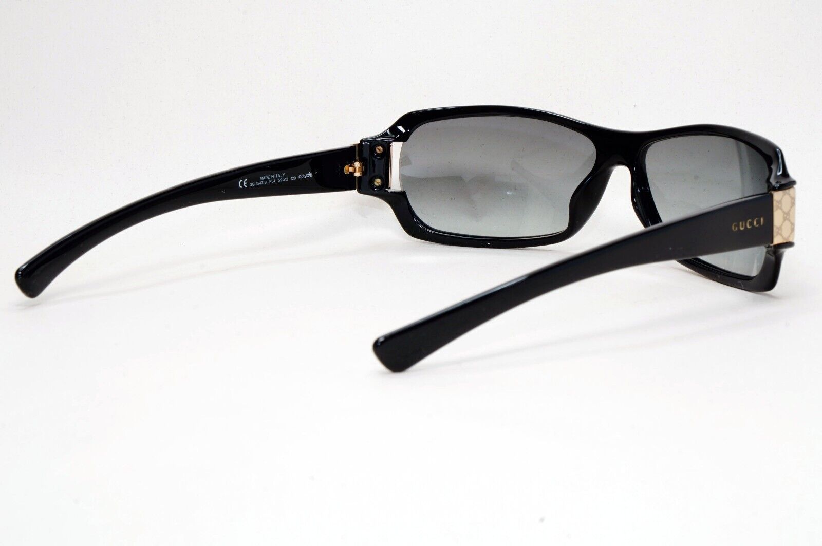 Gucci Sunglasses 2002 Vintage Black Grey Rectangle Unisex GG 2547/S PL4 131024