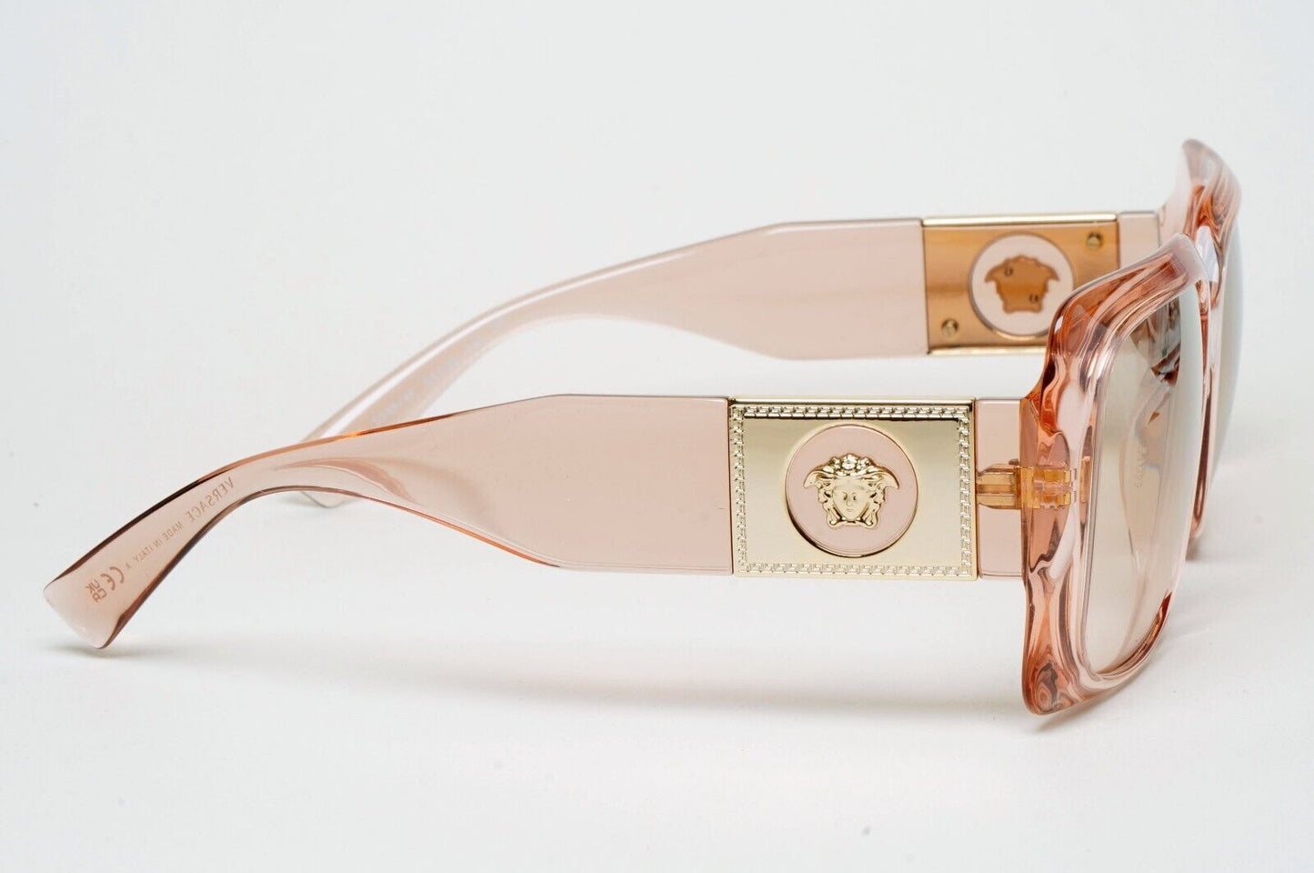 Versace Sunglasses Gold Transparent Pink Medusa Square MOD VE 4405 5339/4E 54mm