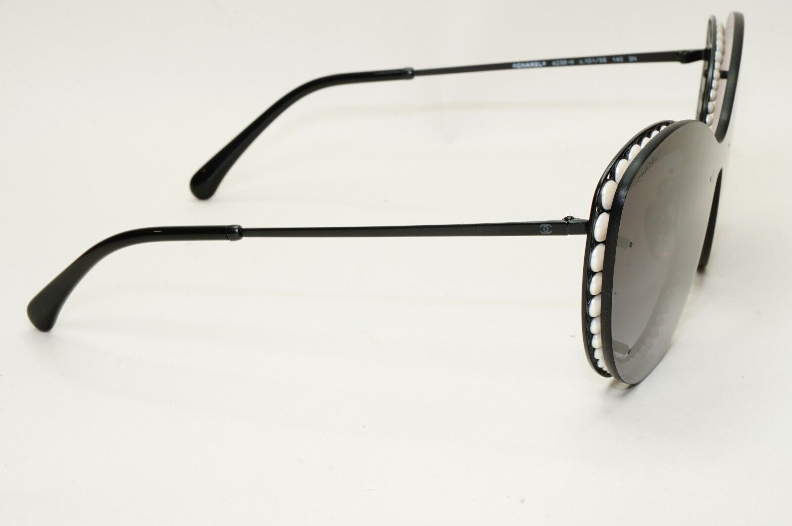 Chanel Sunglasses Pearl Black Grey Gradient Smoke Shield Visor 4236-H c.101/S6