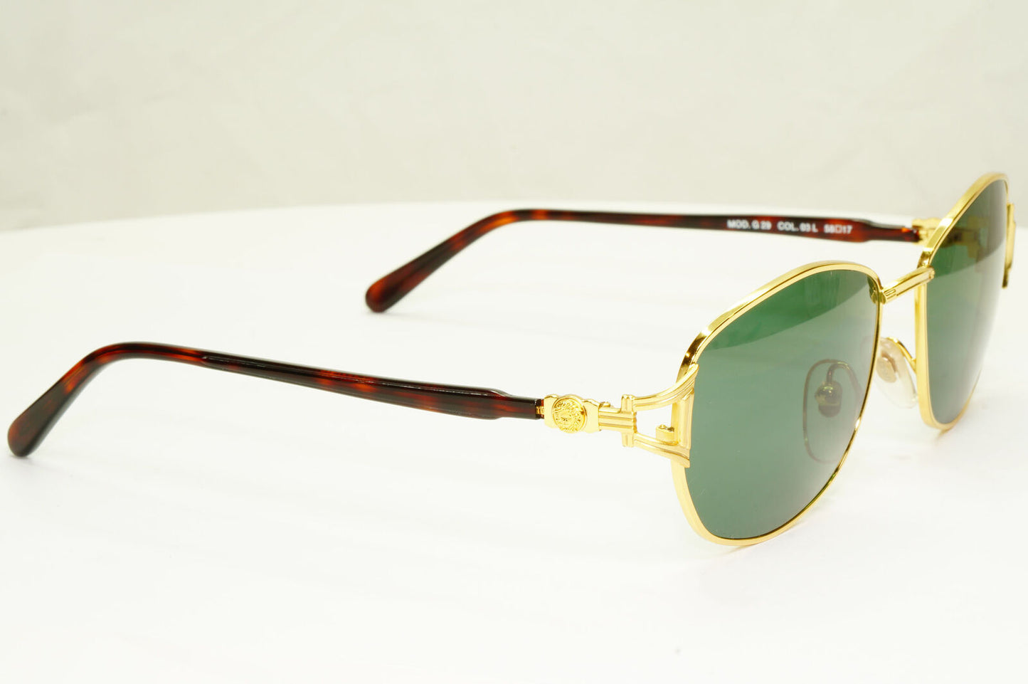 Gianni Versace 1995 Vintage Gold Medusa Green Brown Sunglasses MOD G29 COL 03L