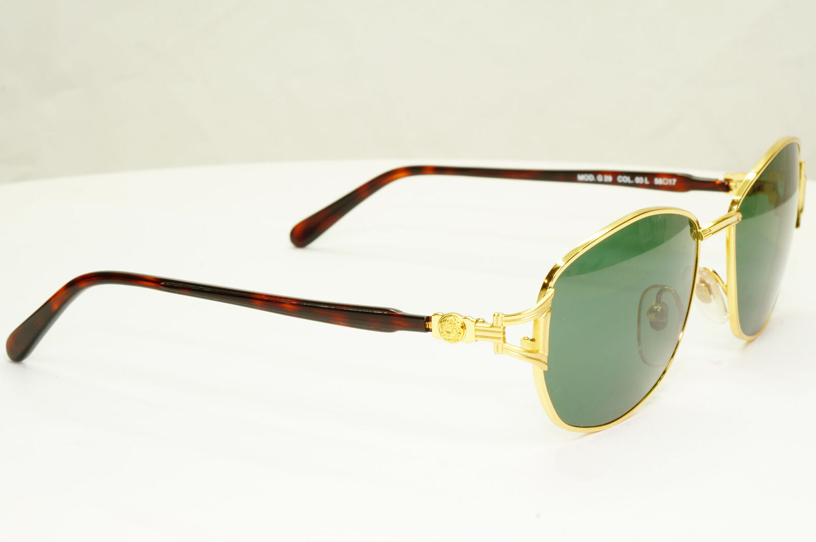 Gianni Versace 1995 Vintage Gold Medusa Green Brown Sunglasses MOD G29 COL 03L