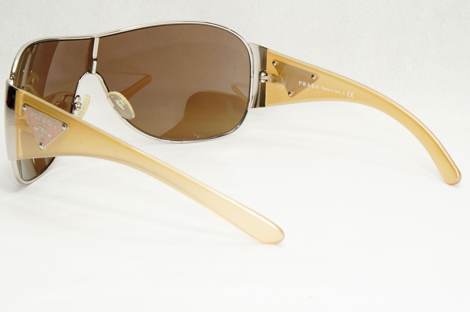 Prada Sunglasses 2010 Triangle Shield Silver Brown PR57LS SPR 57L 1BC-8C1 191223