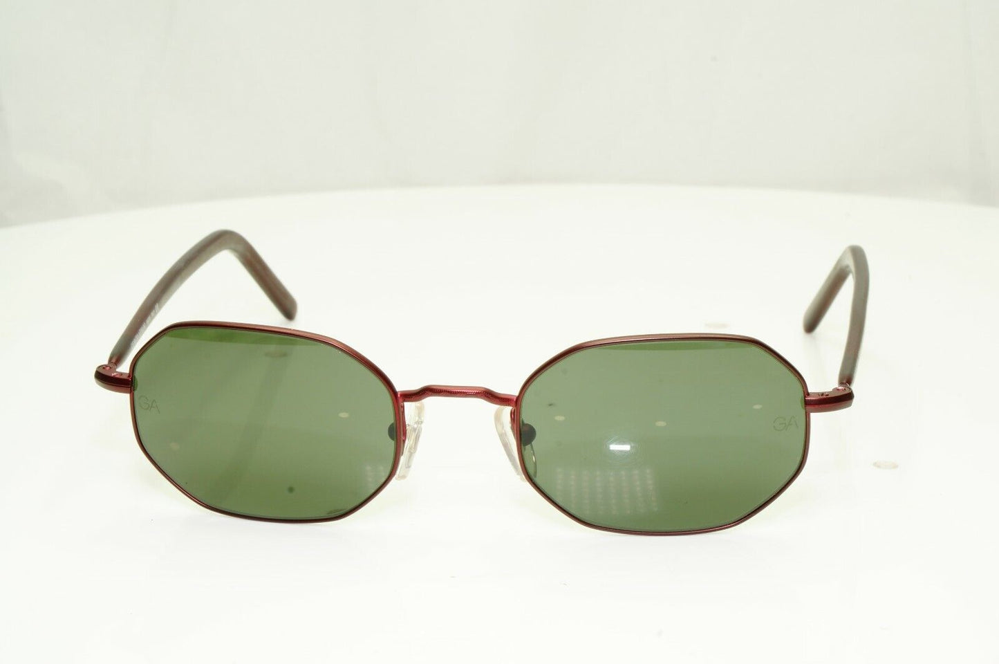 Giorgio Armani 1997 Vintage Sunglasses Burgundy Octagon Glass Lens 664 1052