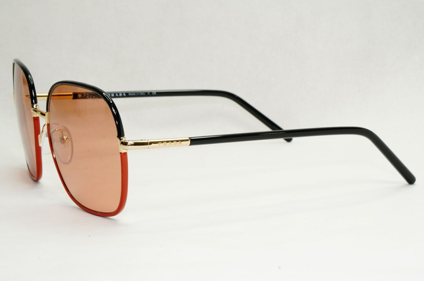 Prada Sunglasses Black Gold Brown Square PR67XS SPR 67X 01H-1P1 58mm