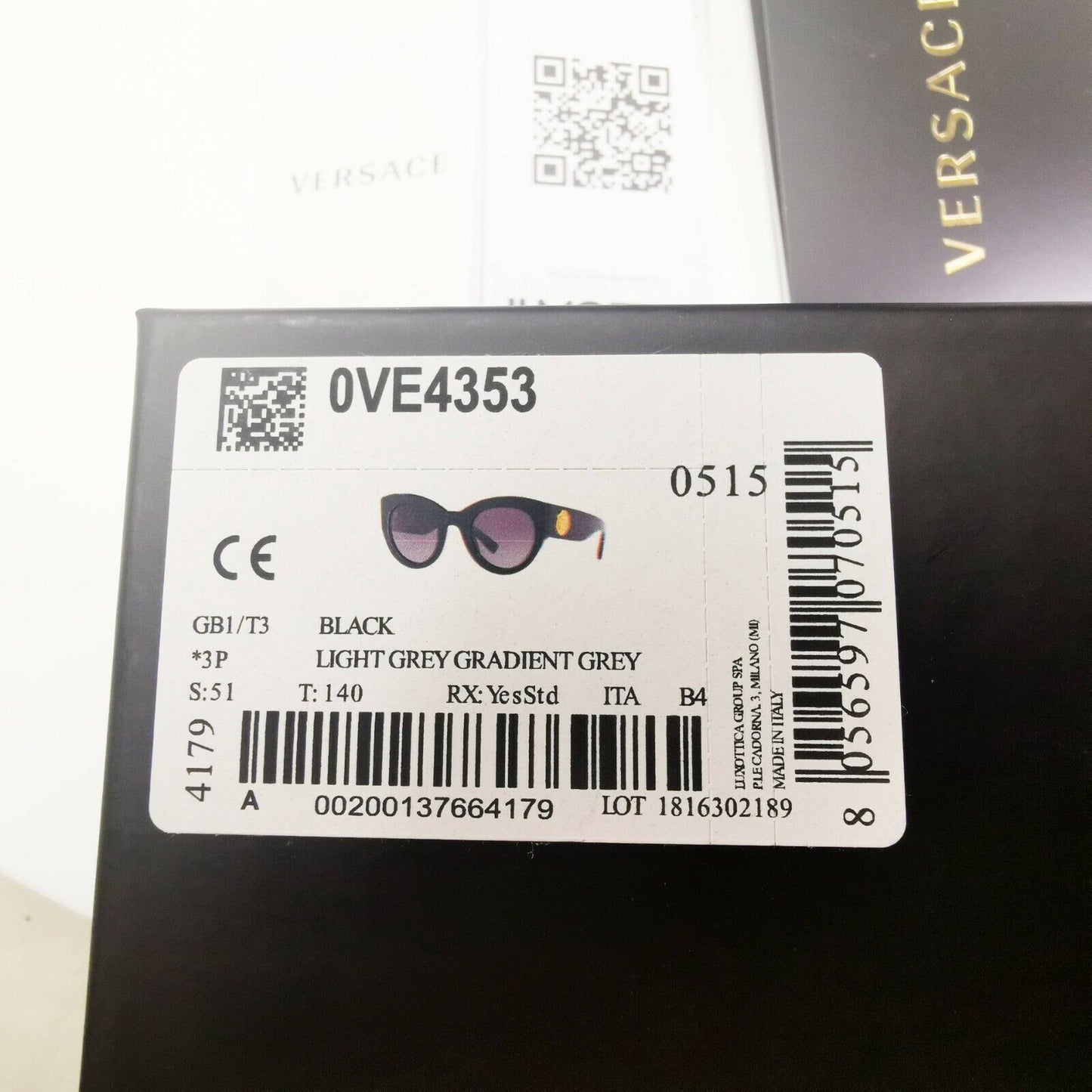 Versace Gold Medusa Polarized Black Sunglasses Womens Tribute 1996 4353 GB1/T3