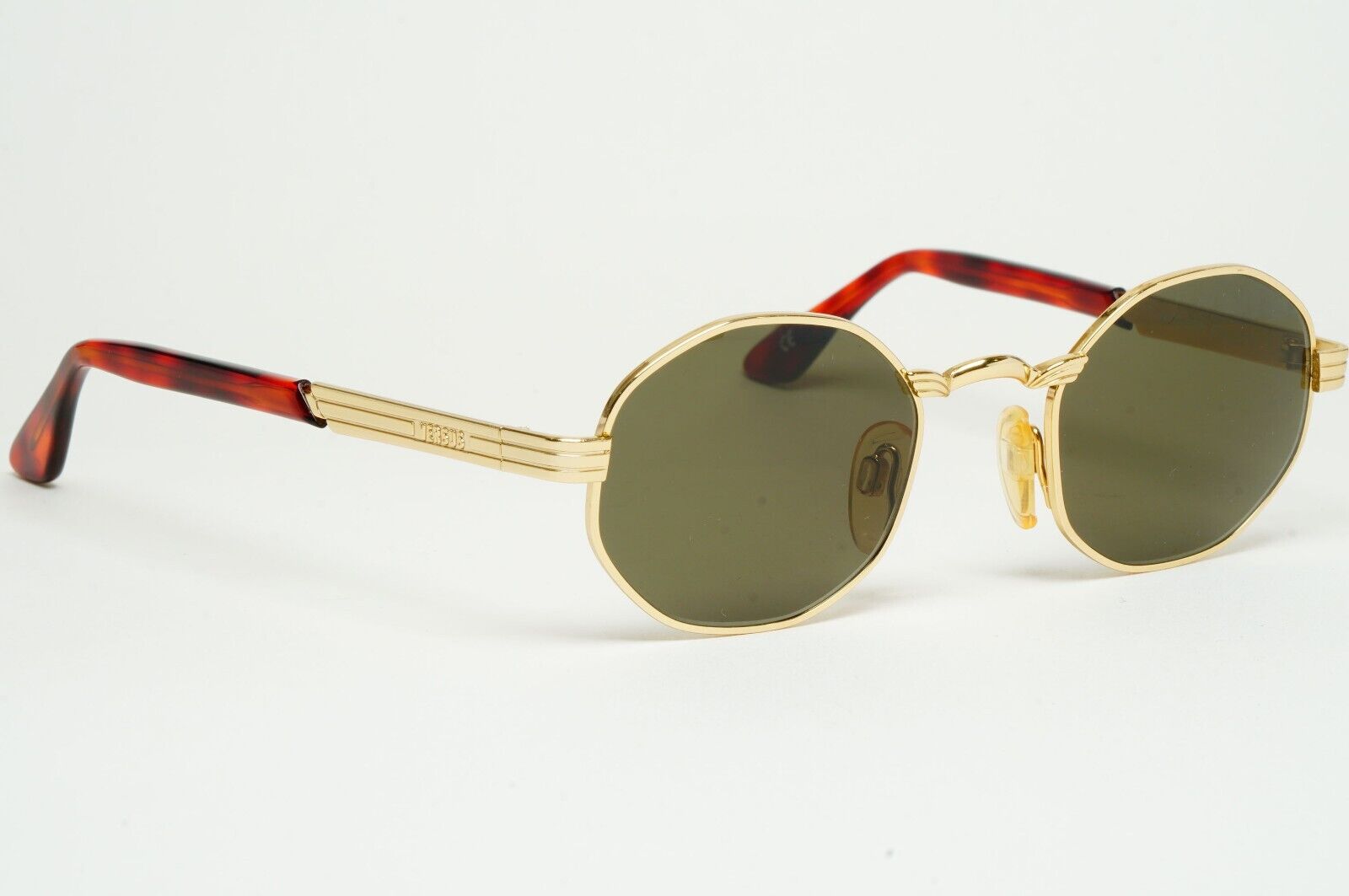 Versus Sunglasses 1996 by Gianni Versace Vintage Gold Hexagon MOD F09 COL 030