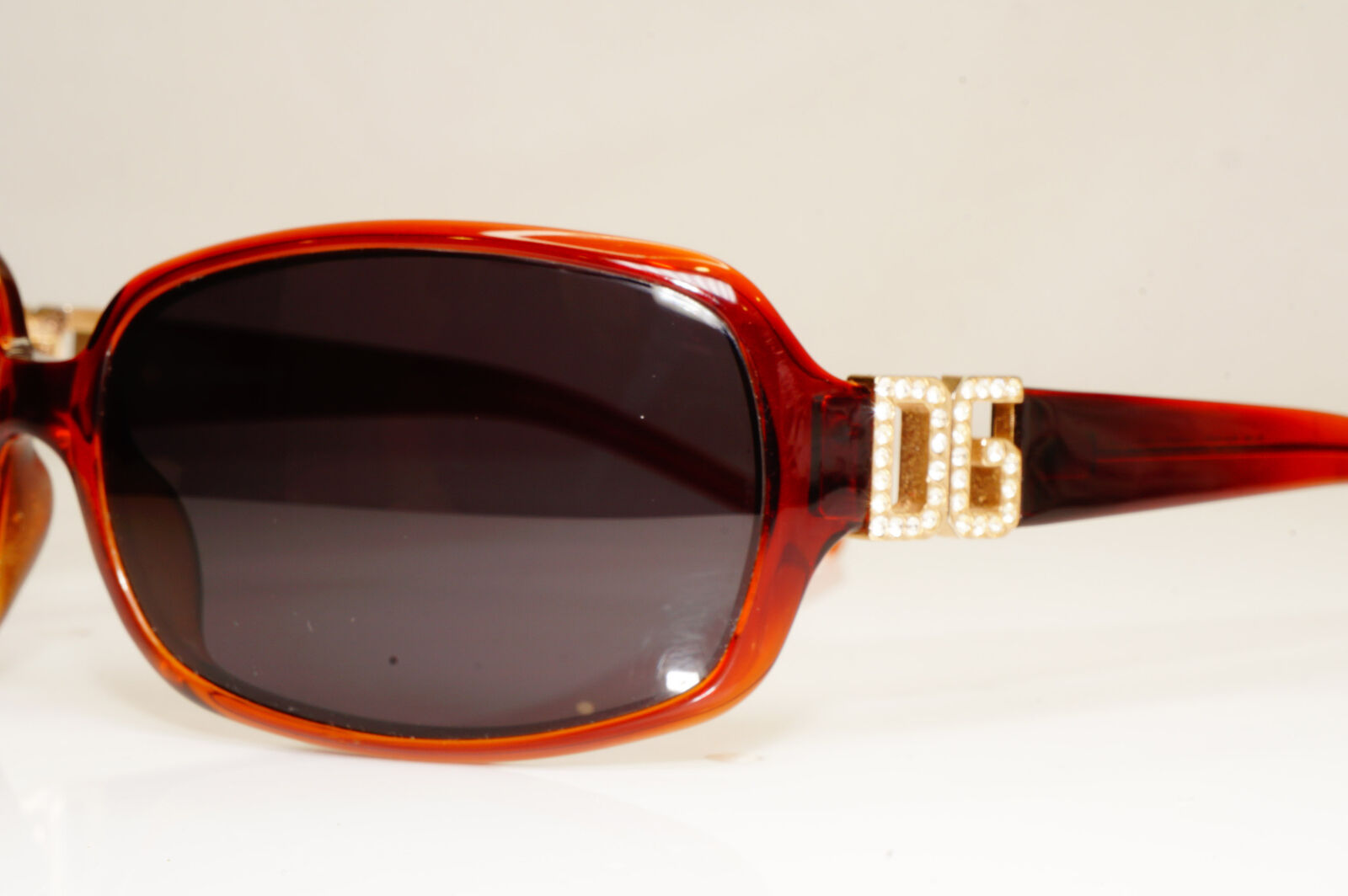 Dolce & Gabbana Brown Gold Diamante Womens Vintage Sunglasses D&G 810 K85 28655