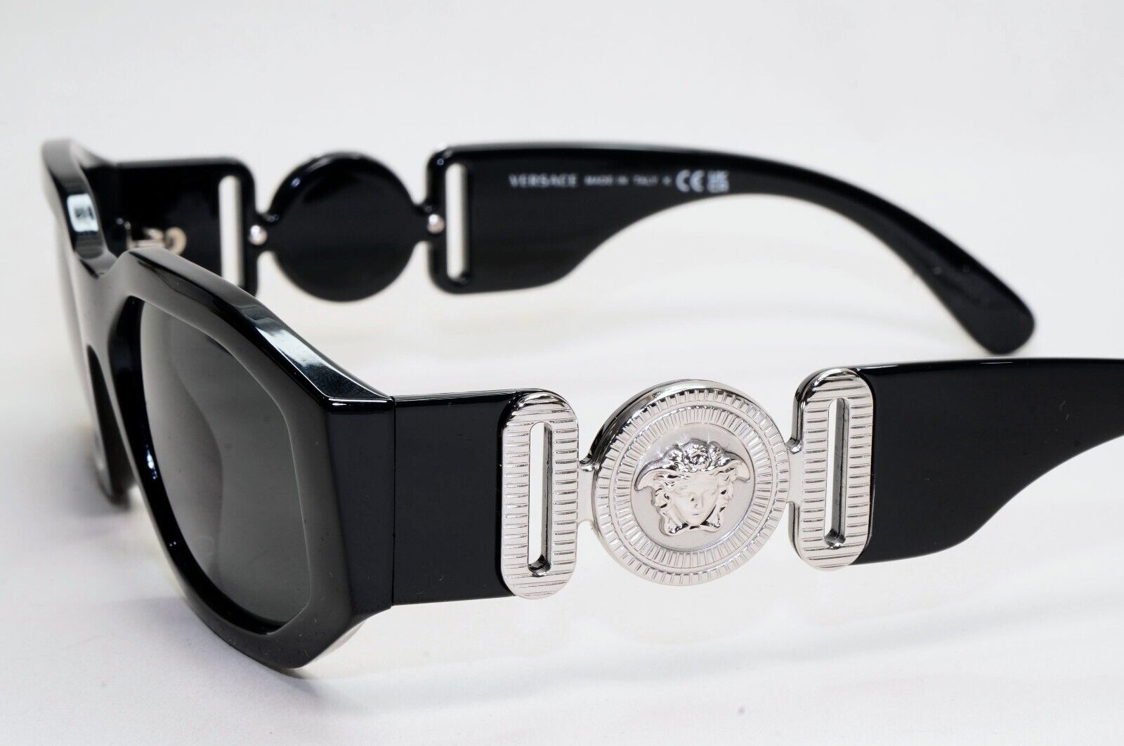 Versace Sunglasses Black Silver Medusa Grey Biggie MOD VE 4361 5422/87 53mm
