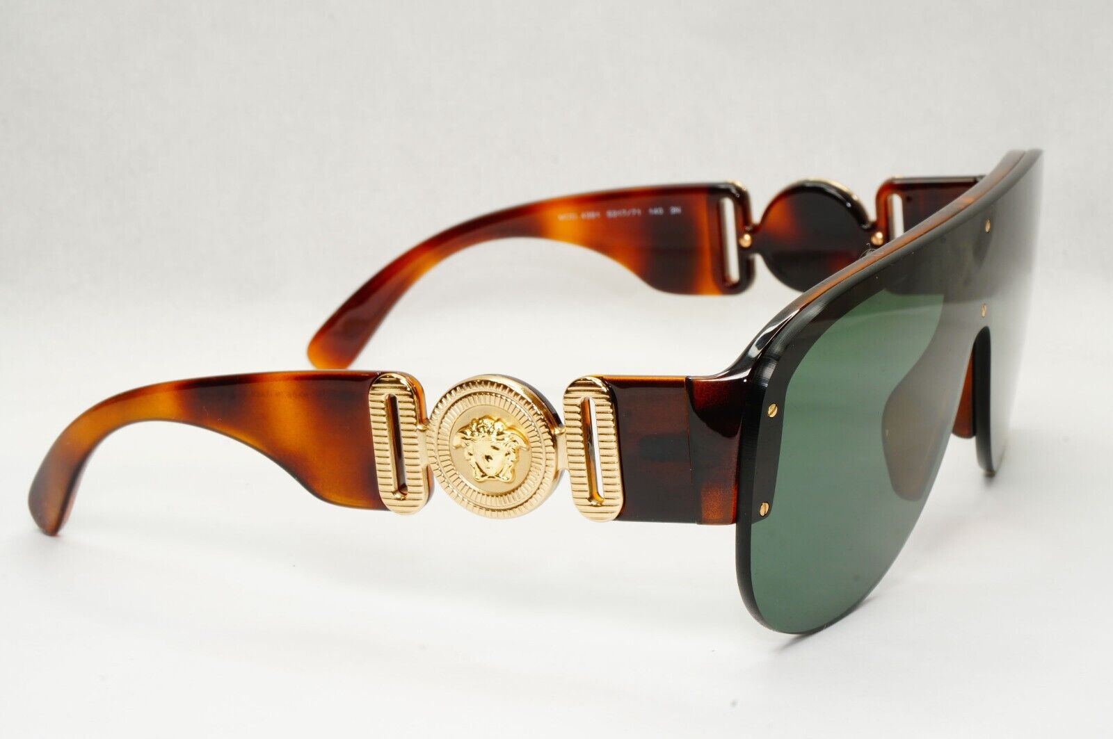 Versace Sunglasses Medusa Shield Brown Gold Green Visor MOD 4391 5317/71