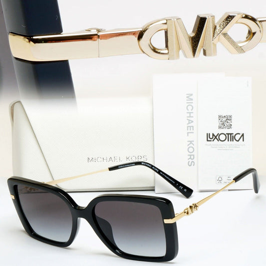Michael Kors Sunglasses Black Gold Square Grey MK 2174U Castellina 3005/8G
