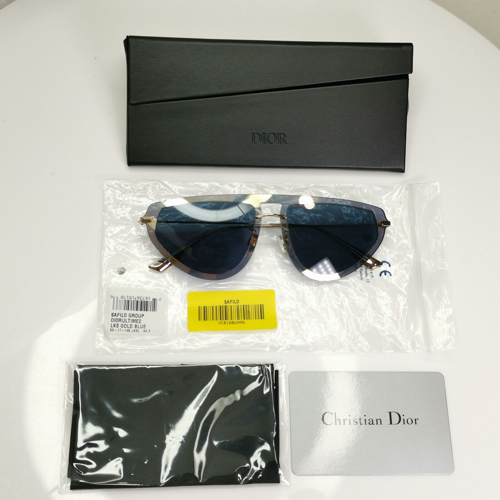 Authentic Dior Womens Sunglasses Gold Blue Ultime 2 LKSA9 Pilot Mirror Fashion
