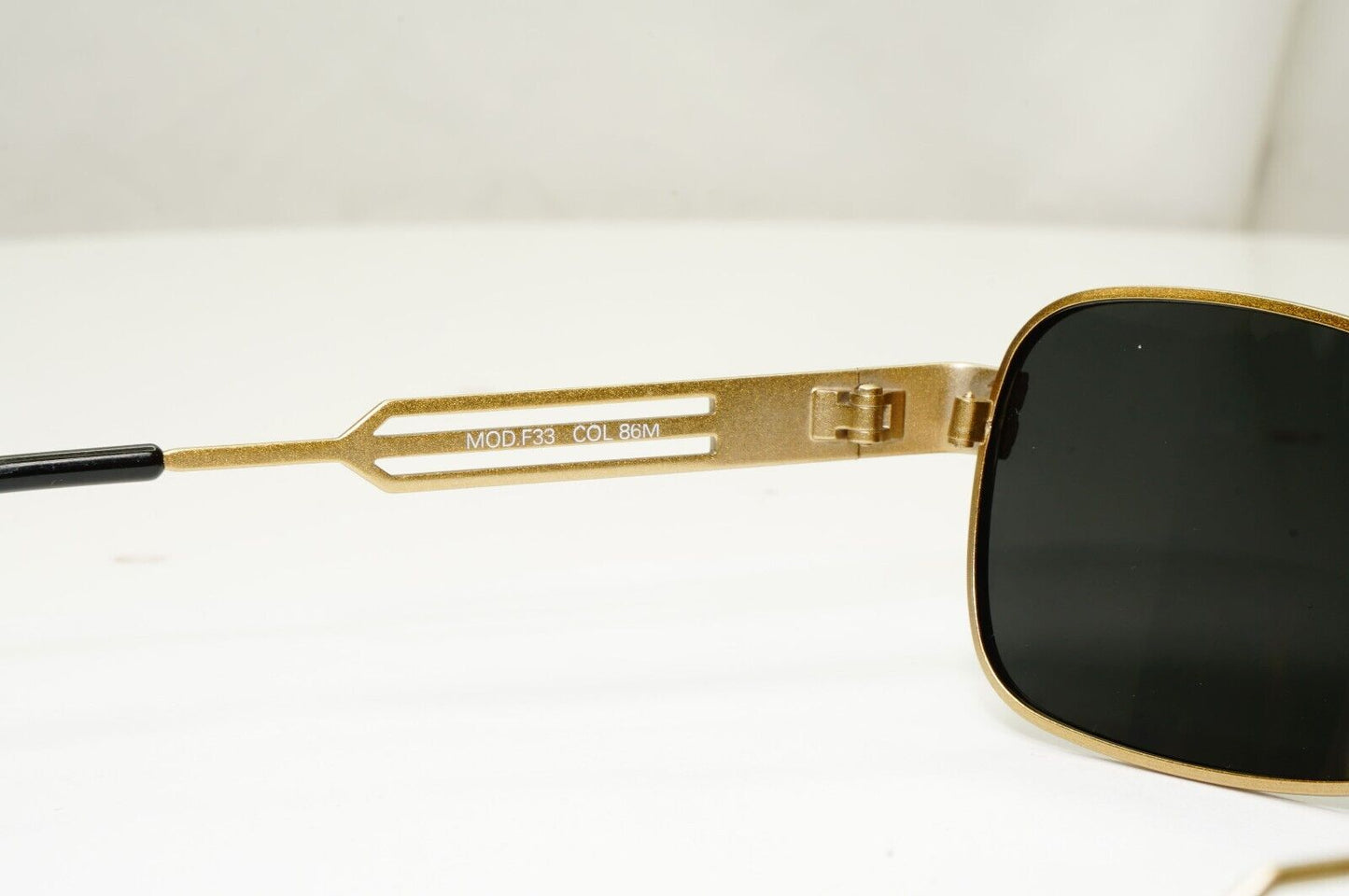 Versus 1996 by Gianni Versace Vintage Gold Black Sunglasses MOD F33 COL 86M