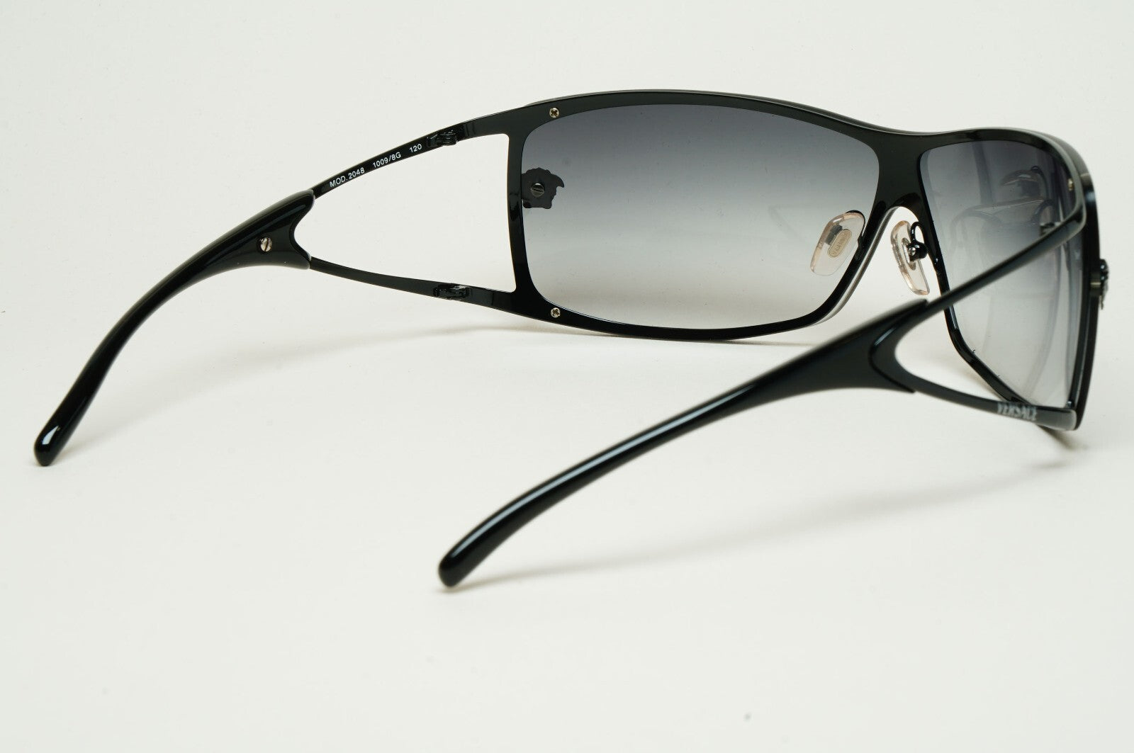 Versace Sunglasses 2006 Vintage Black Medusa Shield MOD 2048 1009/8G 200225