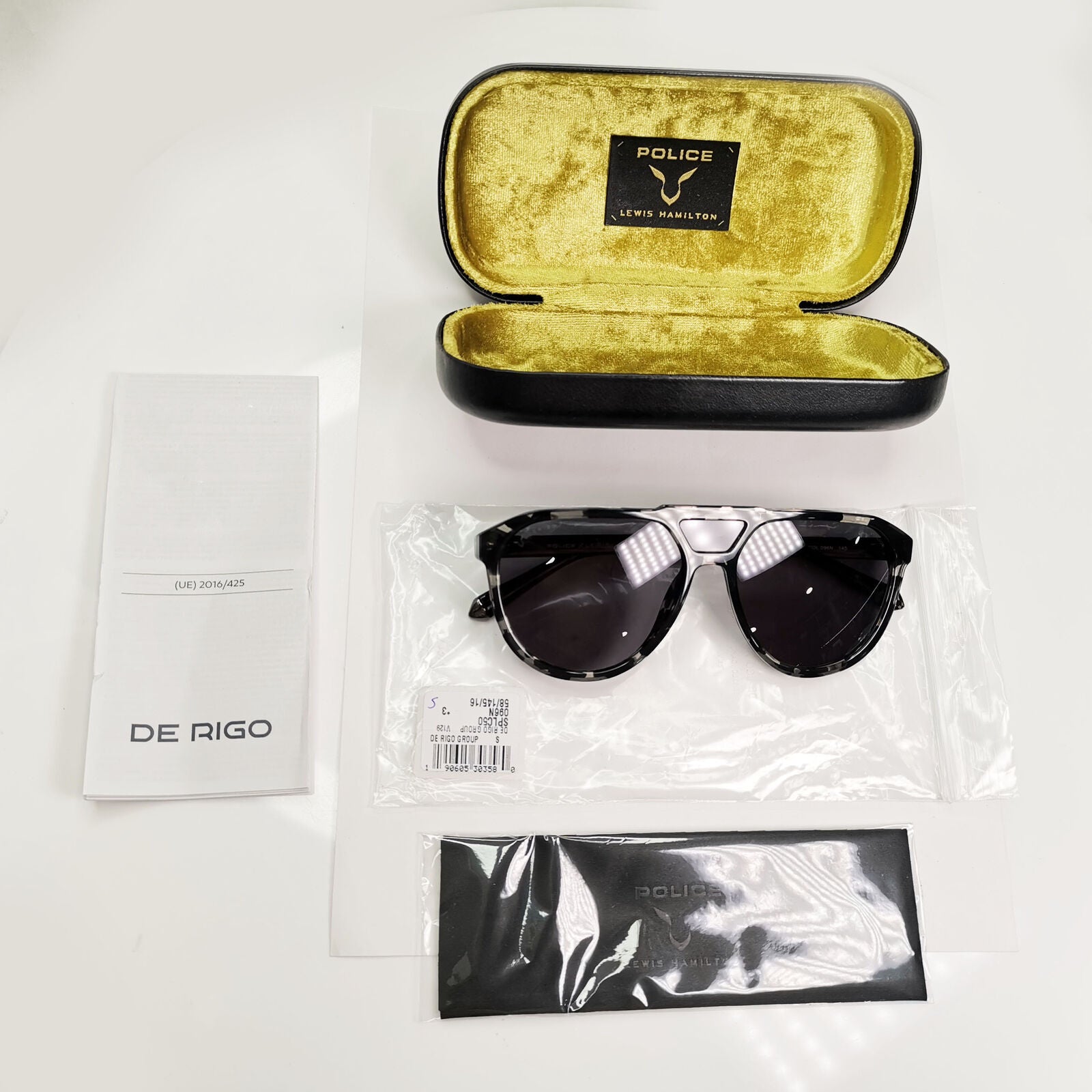 Police Lewis Hamilton F1 Sunglasses Black Grey Marble Pilot 22 SPL C50 COL 096N