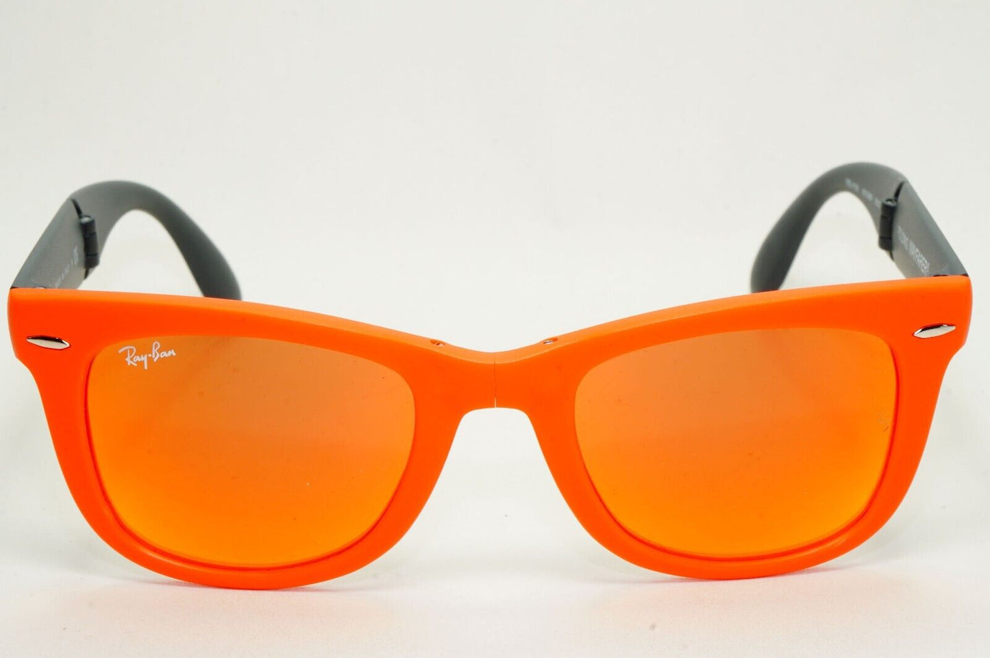 Ray-Ban Sunglasses Folding Wayfarer Orange Mirror Black Matte RB 4105 6019/69