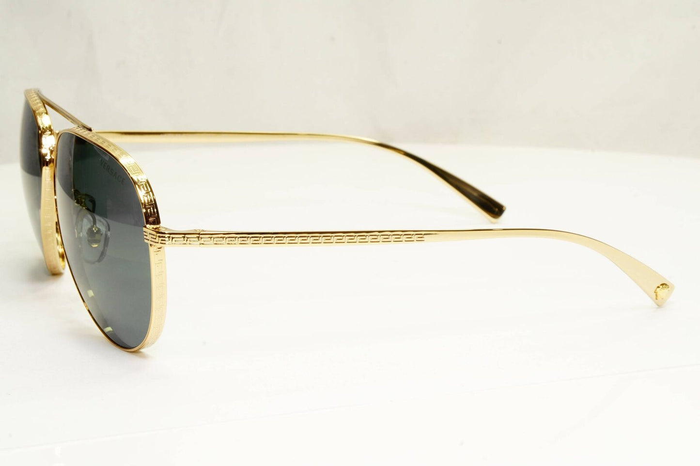 Versace Sunglasses Gold Pilot Metal Black Grey MOD VE 2217 1002/87 59mm