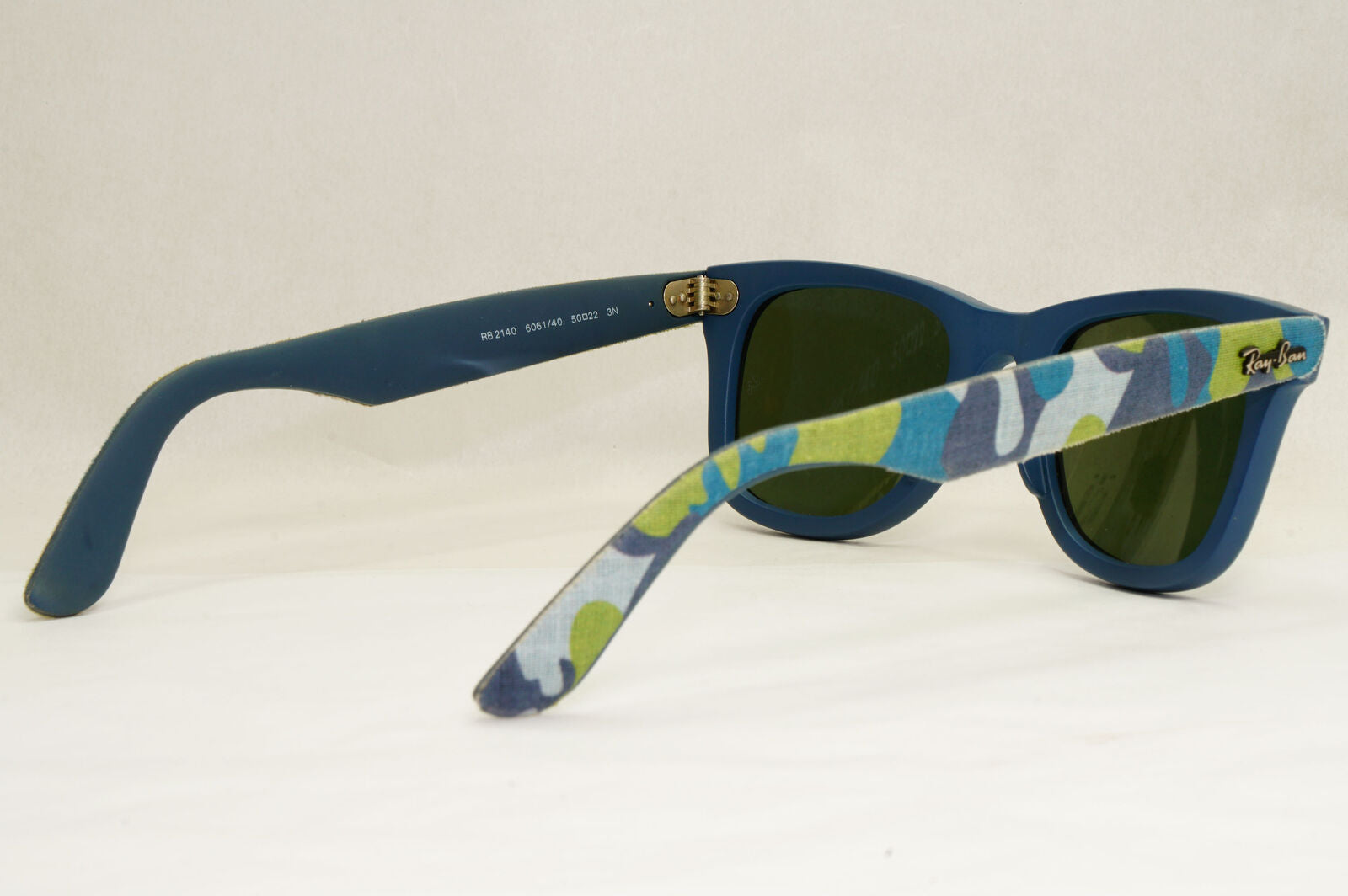 Ray-Ban Sunglasses Wayfarer Camoflauge Blue Silver Grey Mirror RB 2140 6061/40