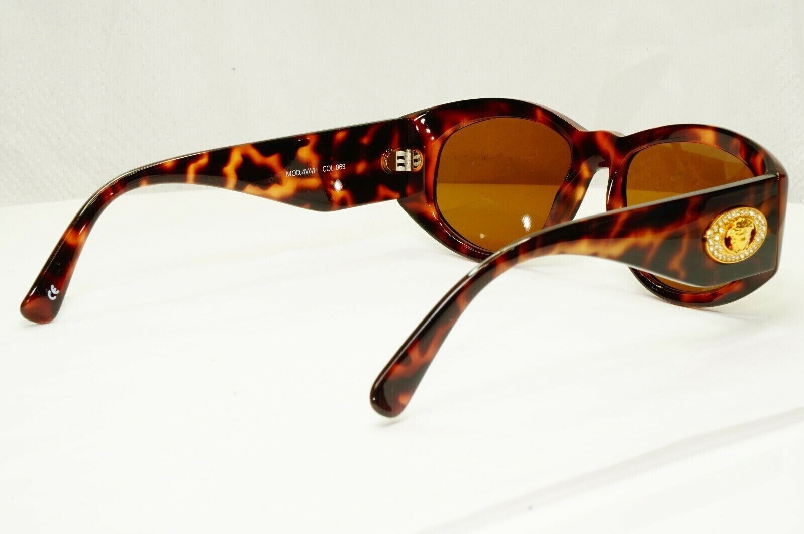 Gianni Versace 1996 Vintage Gold Medusa Biggie Sunglasses MOD 4V4/H COL 869