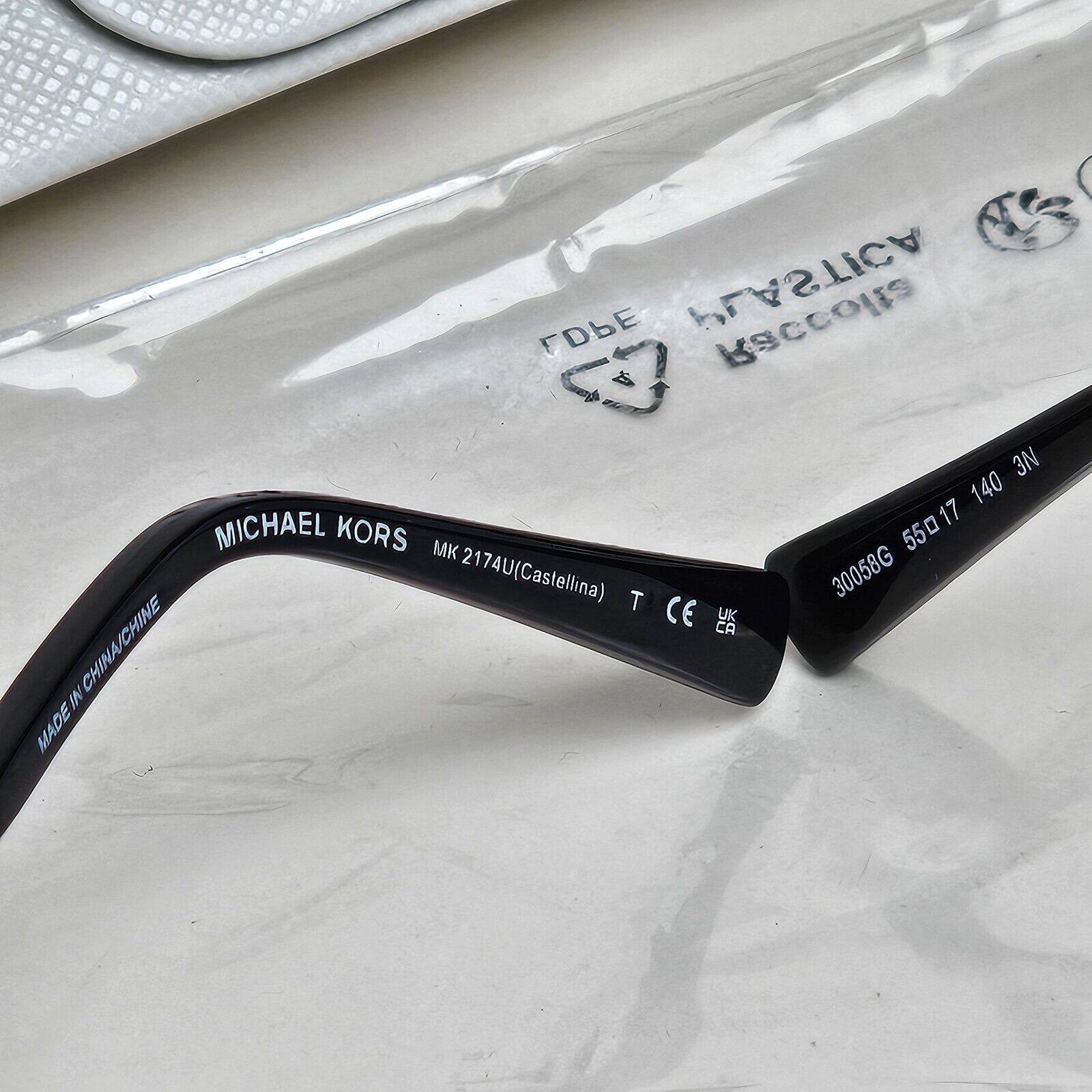 Michael Kors Sunglasses Black Gold Square Grey MK 2174U Castellina 3005/8G