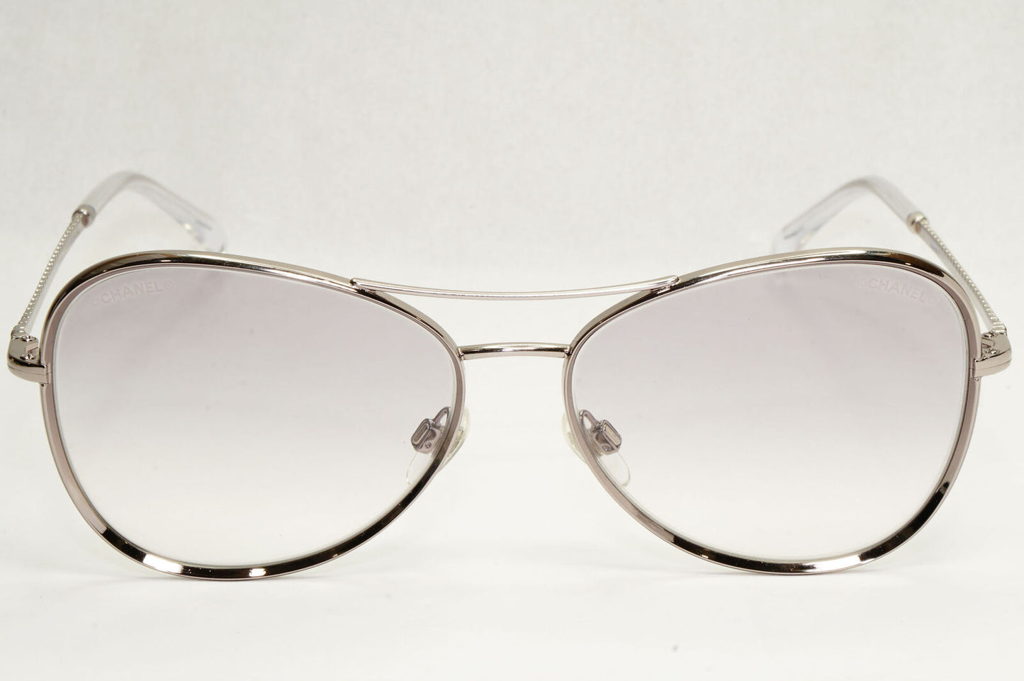 Chanel Sunglasses Silver Grey Gradient Metal Chain 2181-S c.168 56mm Cat 1