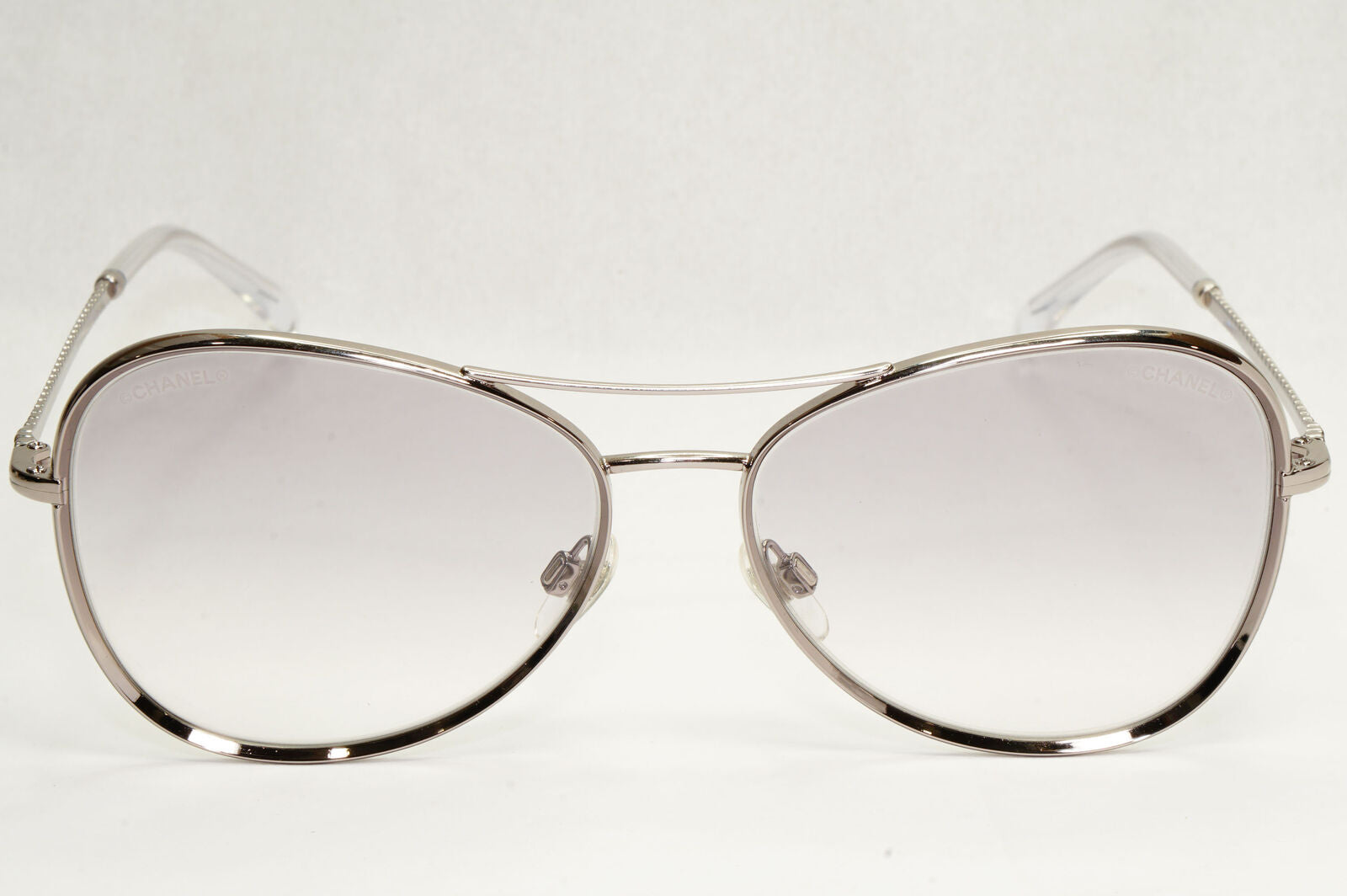 Chanel Sunglasses Silver Grey Gradient Metal Chain 2181-S c.168 56mm Cat 1
