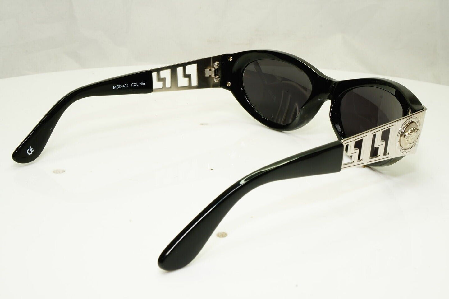 Gianni Versace Sunglasses 1996 Vintage Black Silver Medusa MOD 492 COL N52