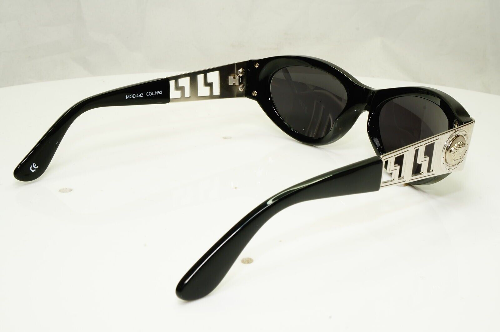 Gianni Versace Sunglasses 1996 Vintage Black Silver Medusa MOD 492 COL N52