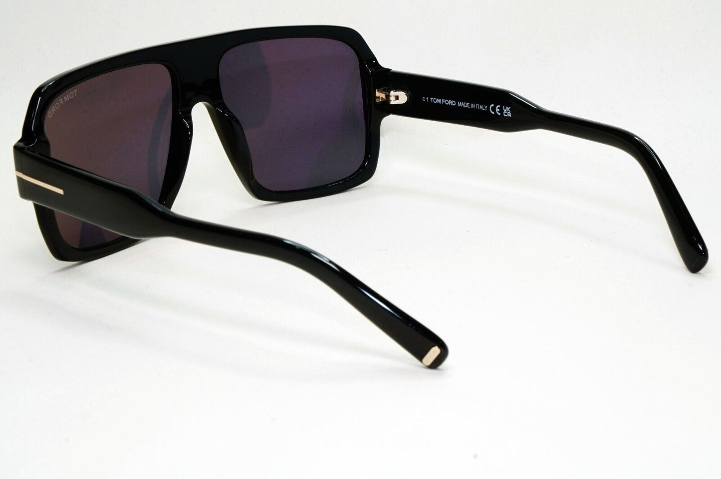 Tom Ford Sunglasses Camden Black Glossy Square Navigator TF 933 FT0933 01A 58mm
