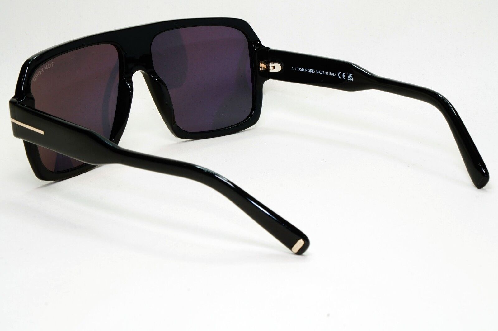 Tom Ford Sunglasses Camden Black Glossy Square Navigator TF 933 FT0933 01A 58mm