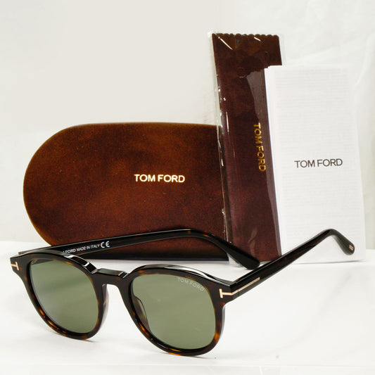 Tom Ford Tortoiseshell Green Sunglasses Brown Square Jameson TF 752 52N FT0752