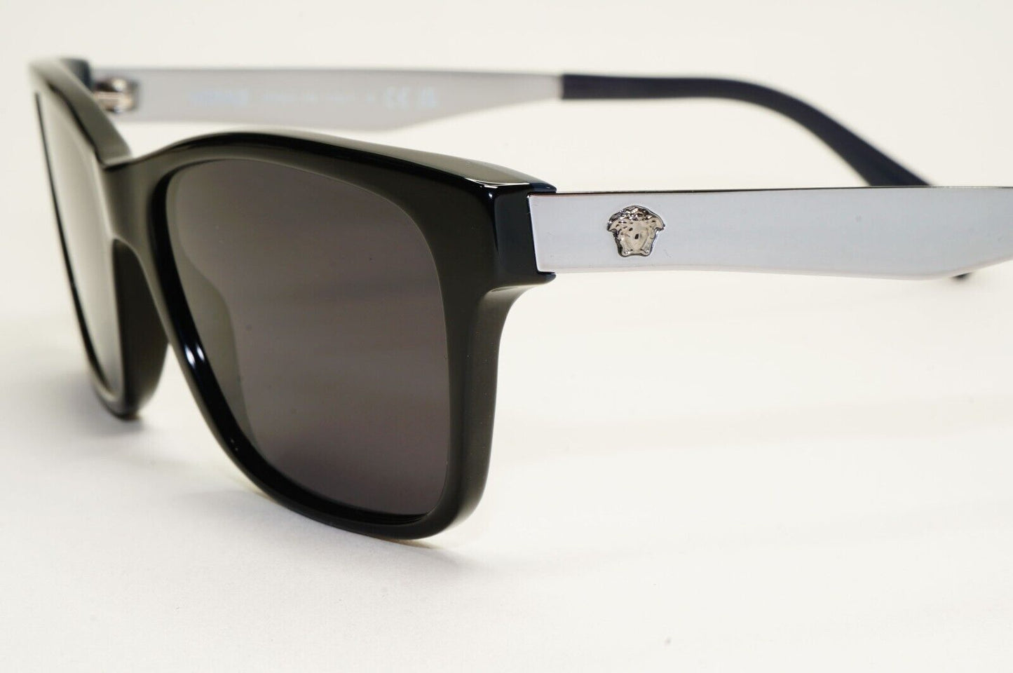 Versace Sunglasses Black Silver Blue Square Rectangle MOD VE 3245 5238 55mm