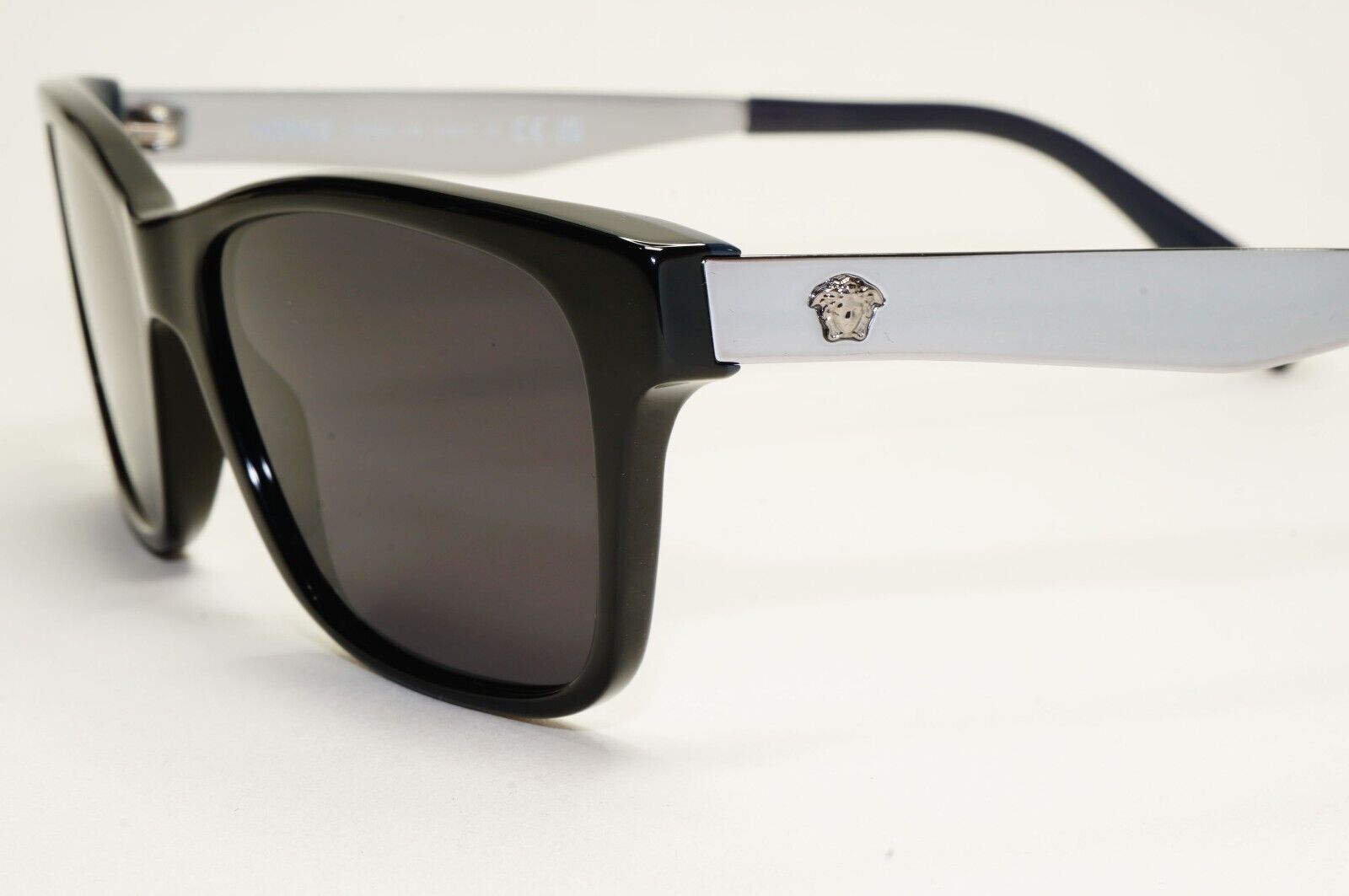 Versace Sunglasses Black Silver Blue Square Rectangle MOD VE 3245 5238 55mm